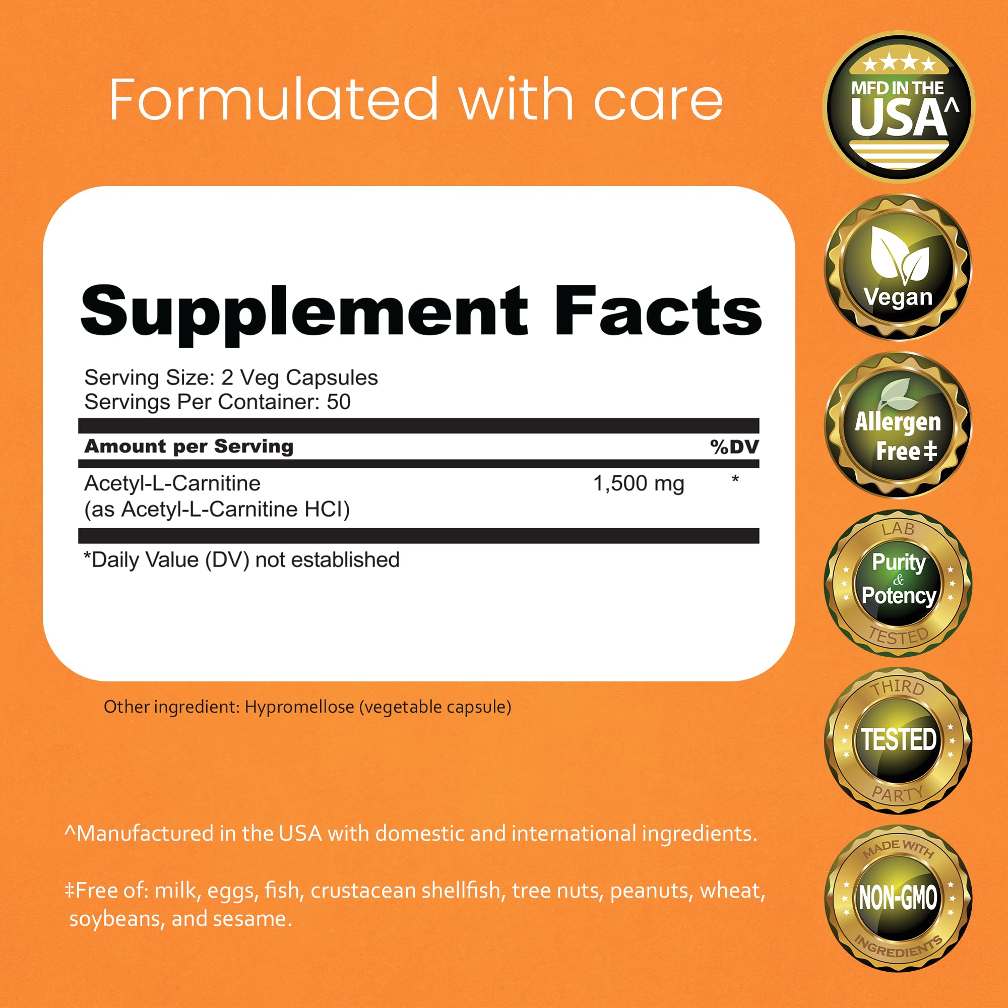 NaturaLife Labs Acetyl L-Carnitine (ALCAR) 1500 mg per Serving – 100 Capsules – Non-GMO, Gluten-Free, Vegan NaturaLife Labs buy supplements canada