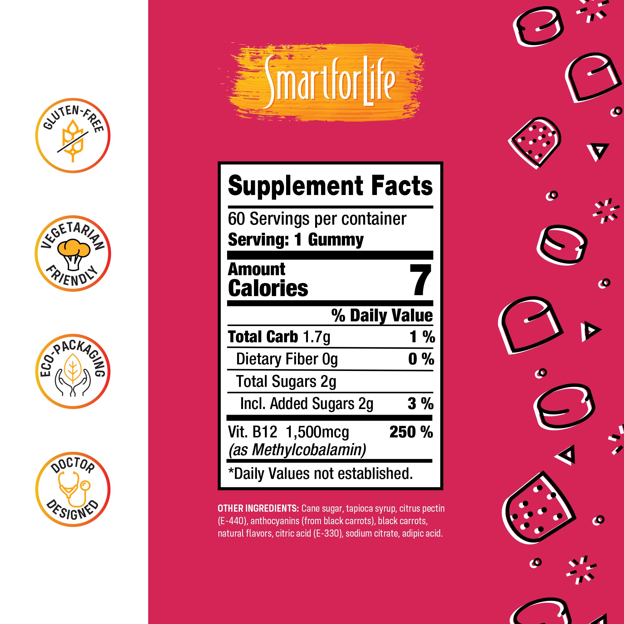 B12 Gummy Vitamins - 1500 mcg Vitamin B12 Gummies for Adults and Kids - Helps with Energy, Metabolism, Bone Nervous System Support Smart for Life buy supplements canada