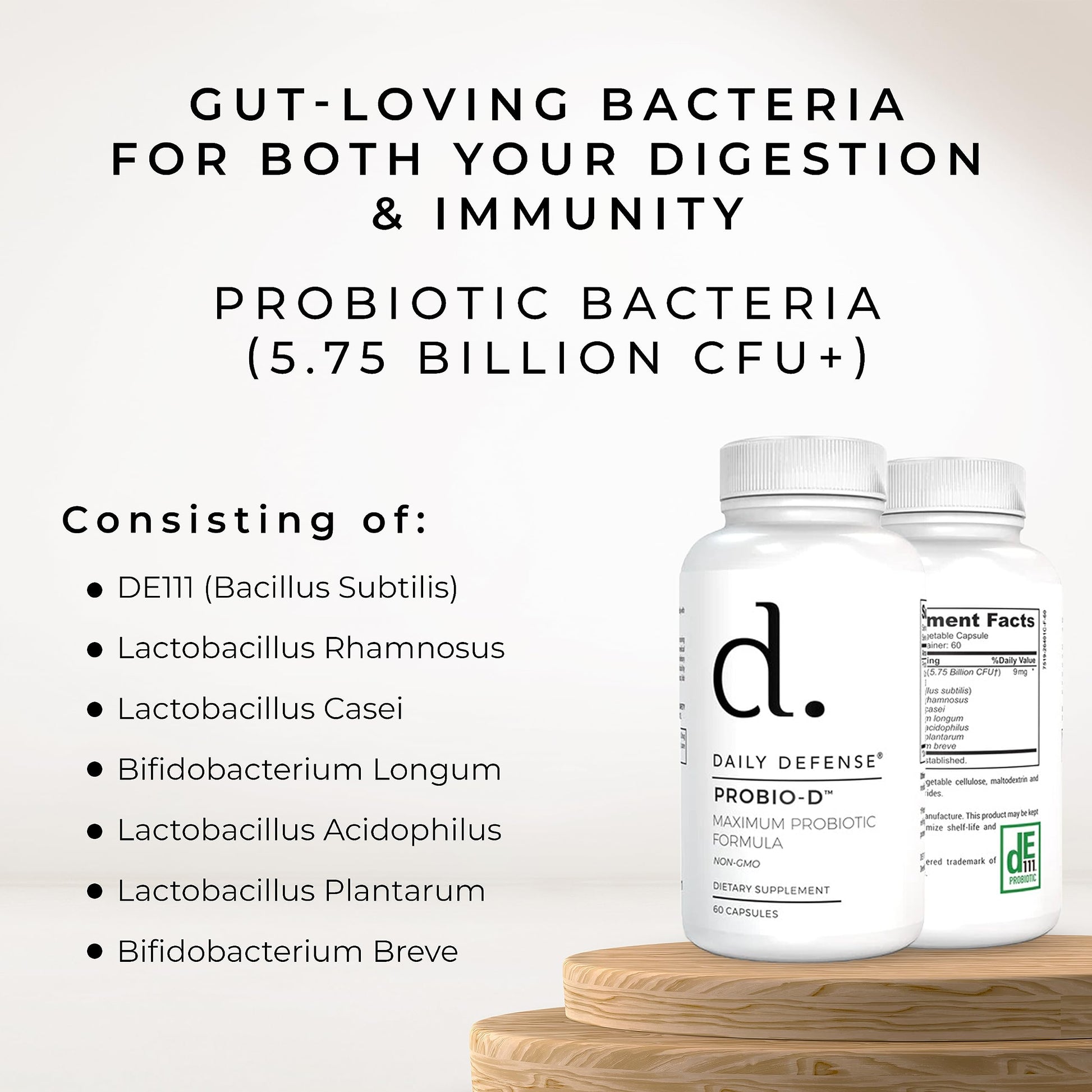 Daily Defense Probiotic Immune Support Supplement - Daily Probiotics for Men with Constipation & Gas - Digestion and Bloating Supplement & Probiotics for Women - 60 Capsules, PROBIO-D Daily Defense buy supplements canada