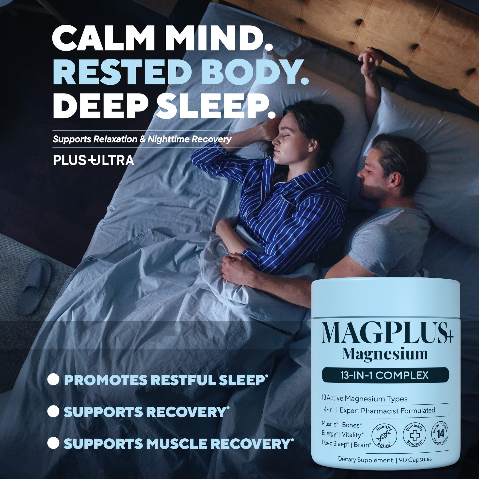 Magnesium Complex for Women & Men, 1000mg – MAGPLUS+ 13-in-1 Advanced Liposomal Ultra Formula – Glycinate, L-Threonate & Triple Magnesium Blend – Brain, Memory & Deep Sleep – 90 Capsules Plus+Ultra buy supplements canada