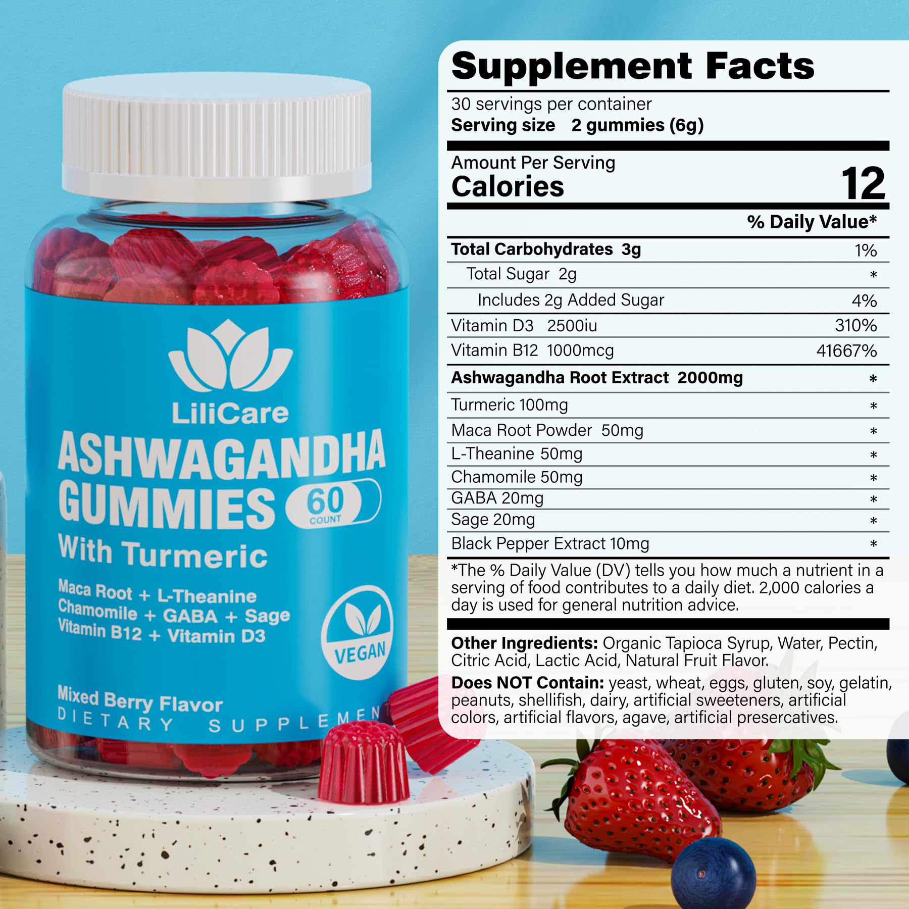EnvyDeal 2 Pack Ashwagandha Gummies for Immune Support, 2000mg Organic Ashwa EnvyDeal buy supplements canada
