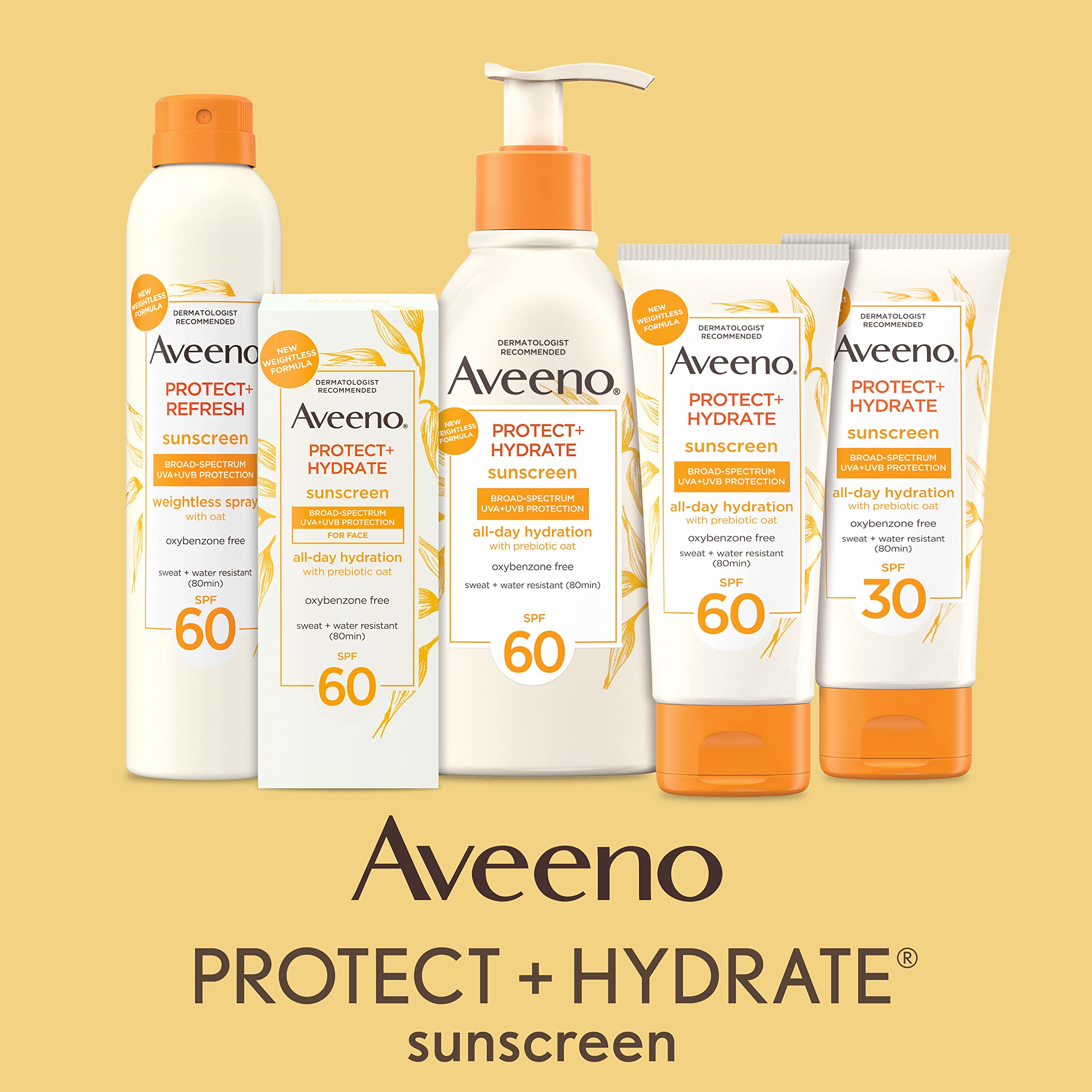 Aveeno Protect + Hydrate Moisturizing Body Sunscreen Lotion with Broad Spectrum SPF 60 & Prebiotic Oat, Weightless & Refreshing Feel Aveeno buy supplements canada