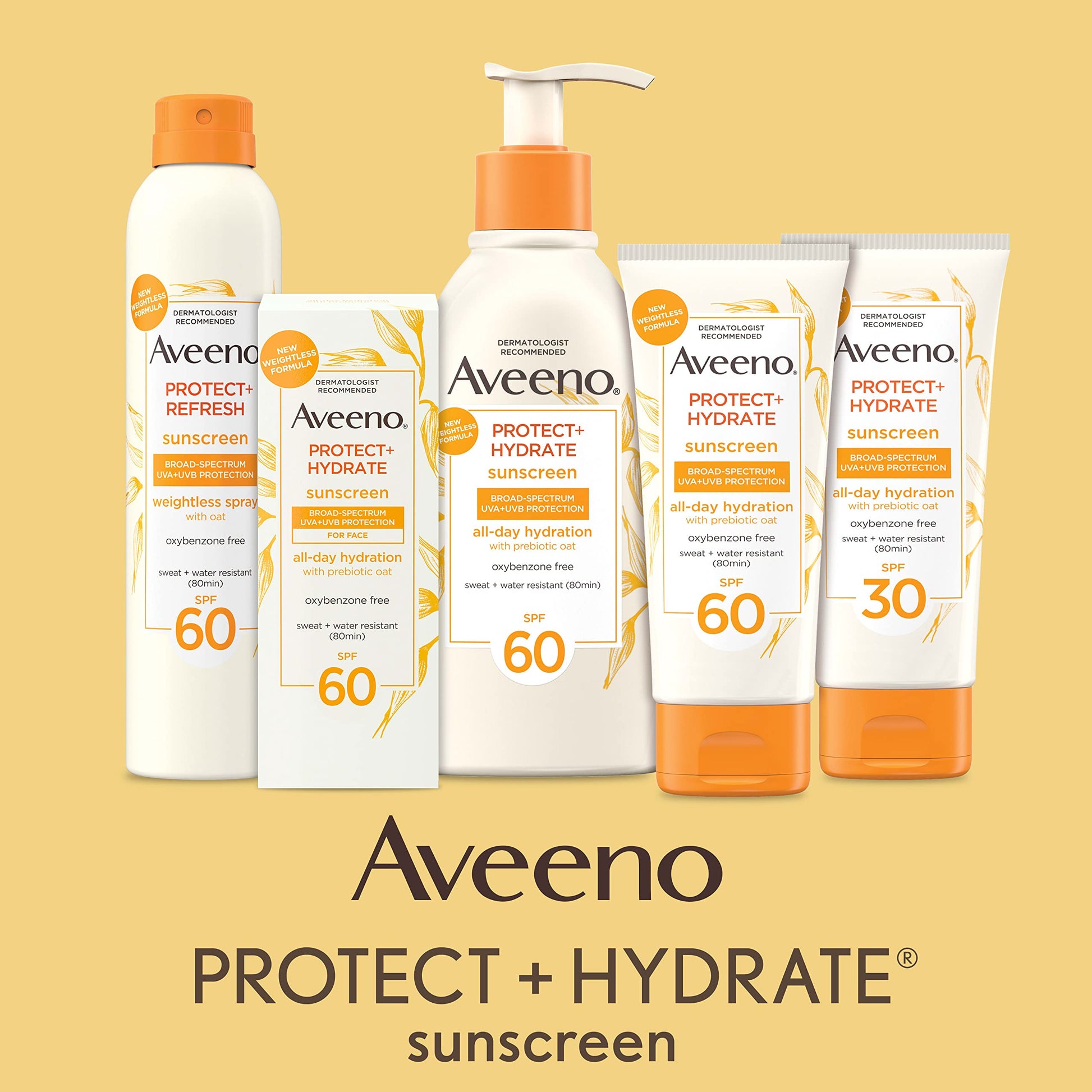 Aveeno Protect + Hydrate Face Sunscreen, SPF 60 Broad Spectrum, for Sensitive Skin, Travel Size, Water Resistant Aveeno buy supplements canada