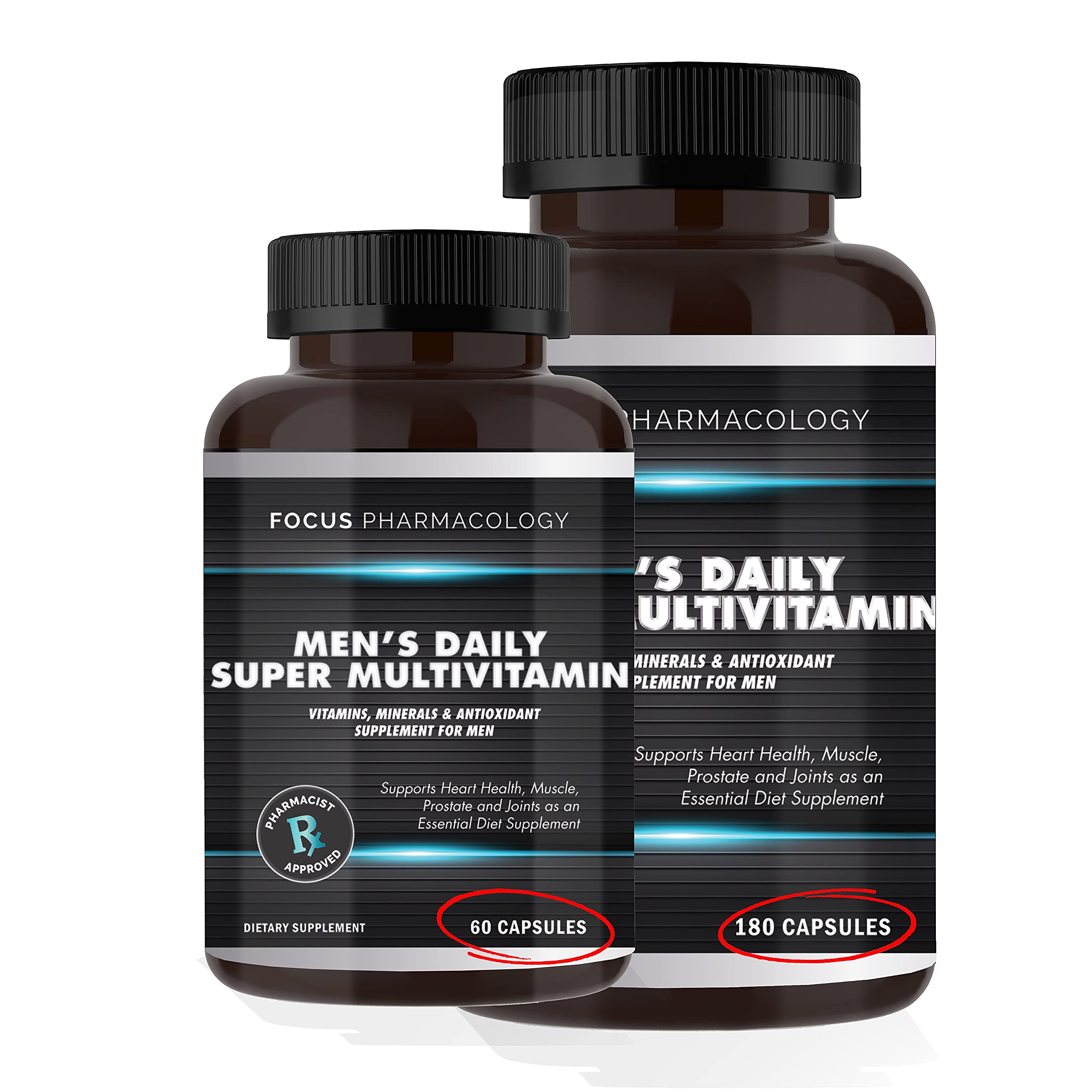Focus Pharmacology Men's Daily Super Multi-Vitamin for Men - 60 Ct Blend of Vitamins, Minerals, Plus Herbs for Prostate Health and General Energy/Focus Focus Pharmacology buy supplements canada