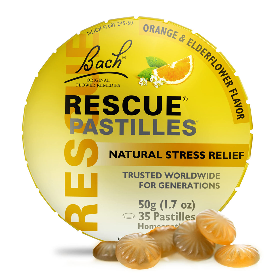 Bach RESCUE PASTILLES, Orange and Elderflower Flavor, Natural Stress RESCUE buy supplements canada