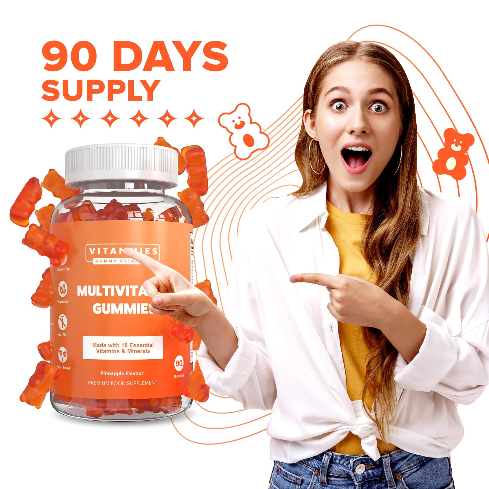 Multivitamin Gummies for Women & Men - 3 Months Supply - 18 Multivitamins & Minerals Vitammies buy supplements canada