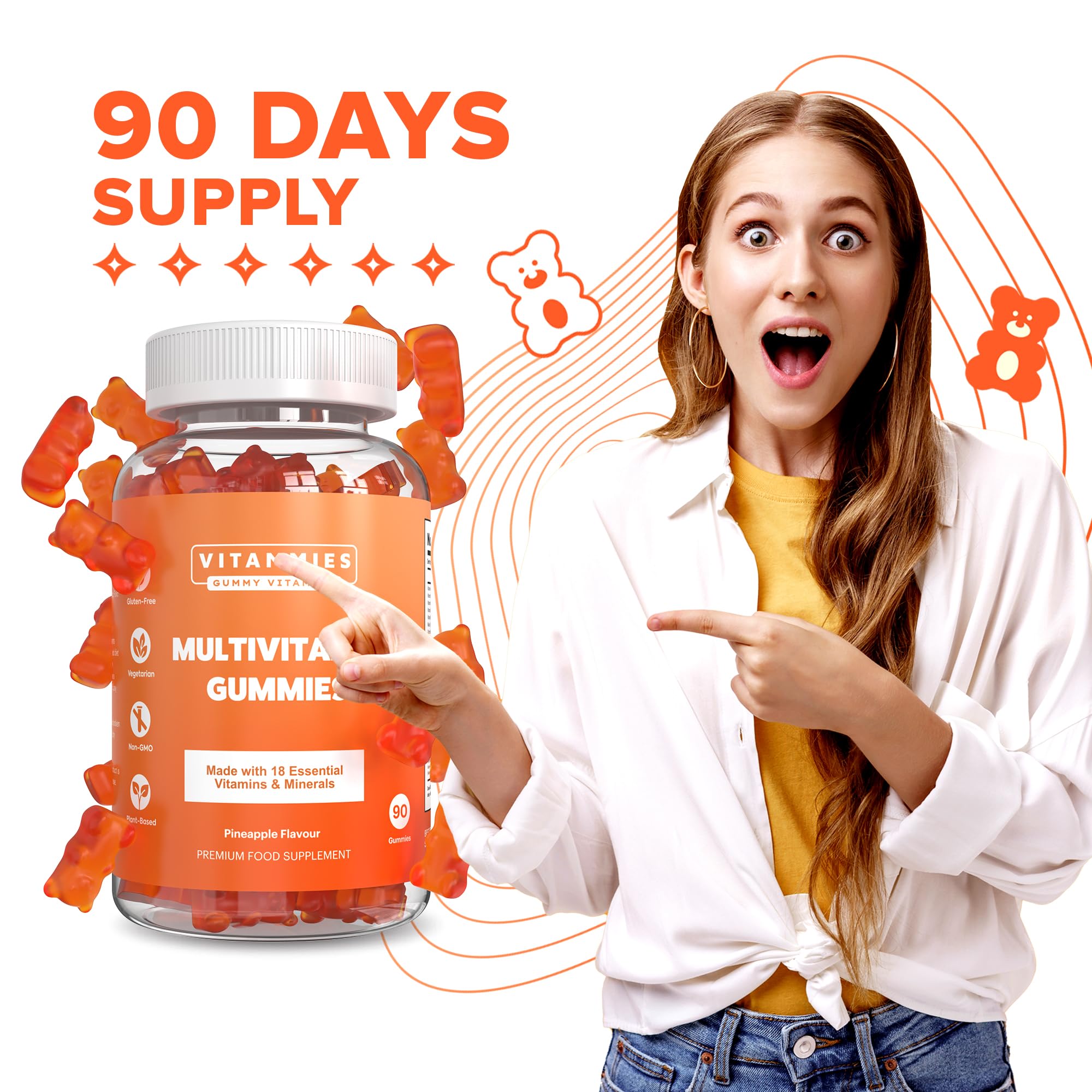 Multivitamin Gummies for Women & Men - 3 Months Supply - 18 Multivitamins & Minerals Vitammies buy supplements canada
