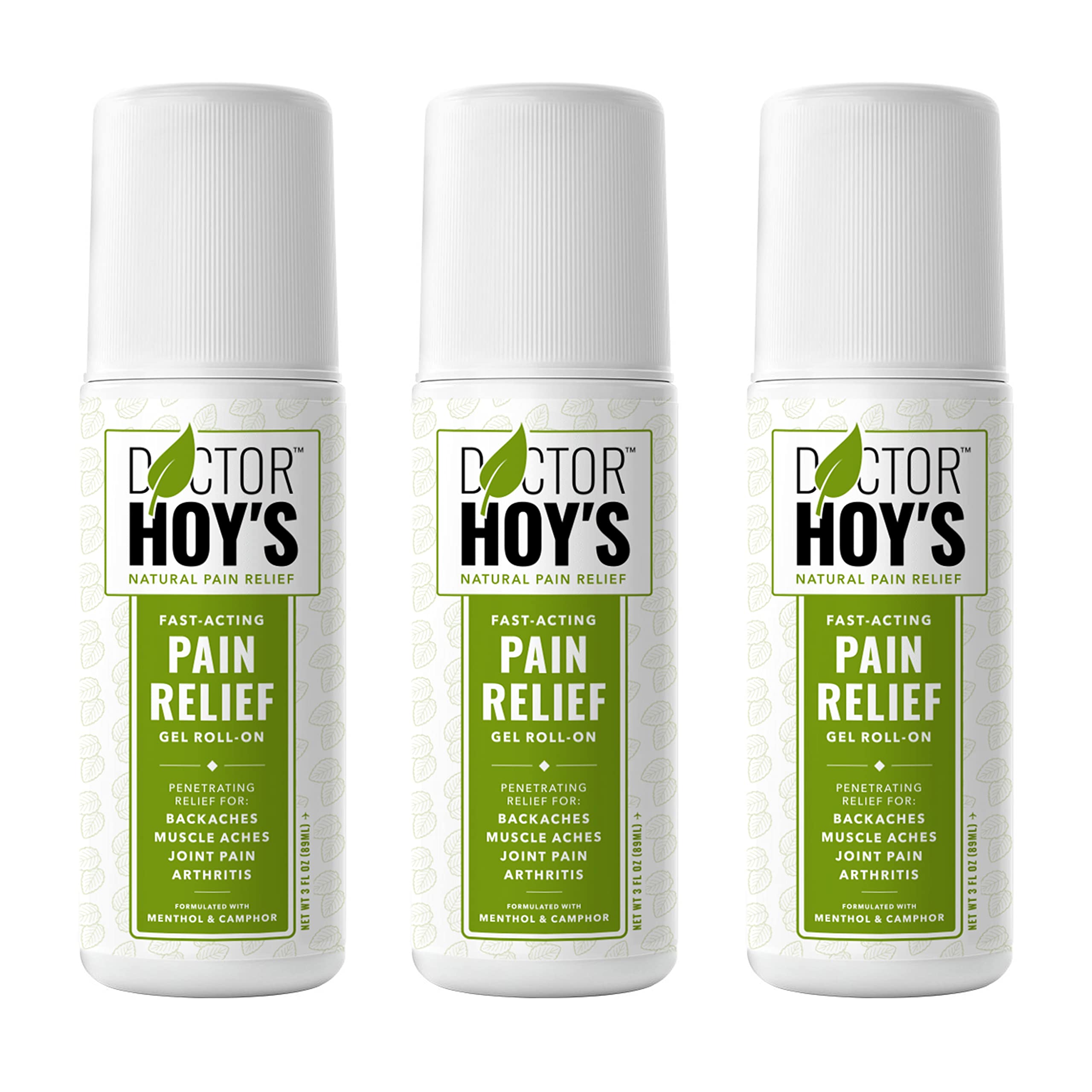 DOCTOR HOY'S Natural Pain Relief Gel, Water Based with Arnica, Anti-Inflammatory, Clean, Safe and Effective Natural Pain Relief, 3 oz. Roll-On, 3pk DOCTOR HOY'S buy supplements canada