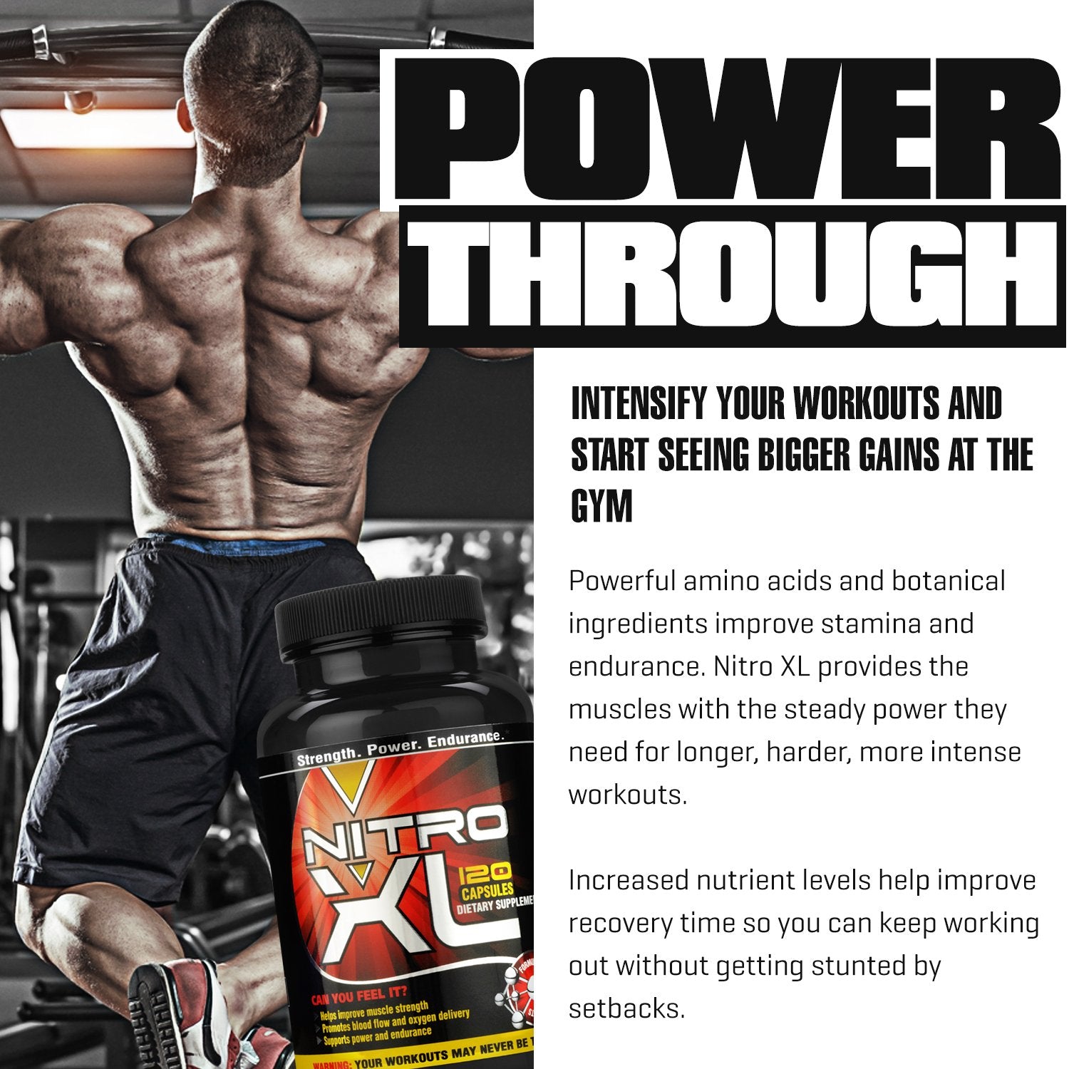 Nitro XL | Nitric Oxide Bodybuilding Supplement – with L-Arginine | Build Muscle Mass Nitro XL buy supplements canada