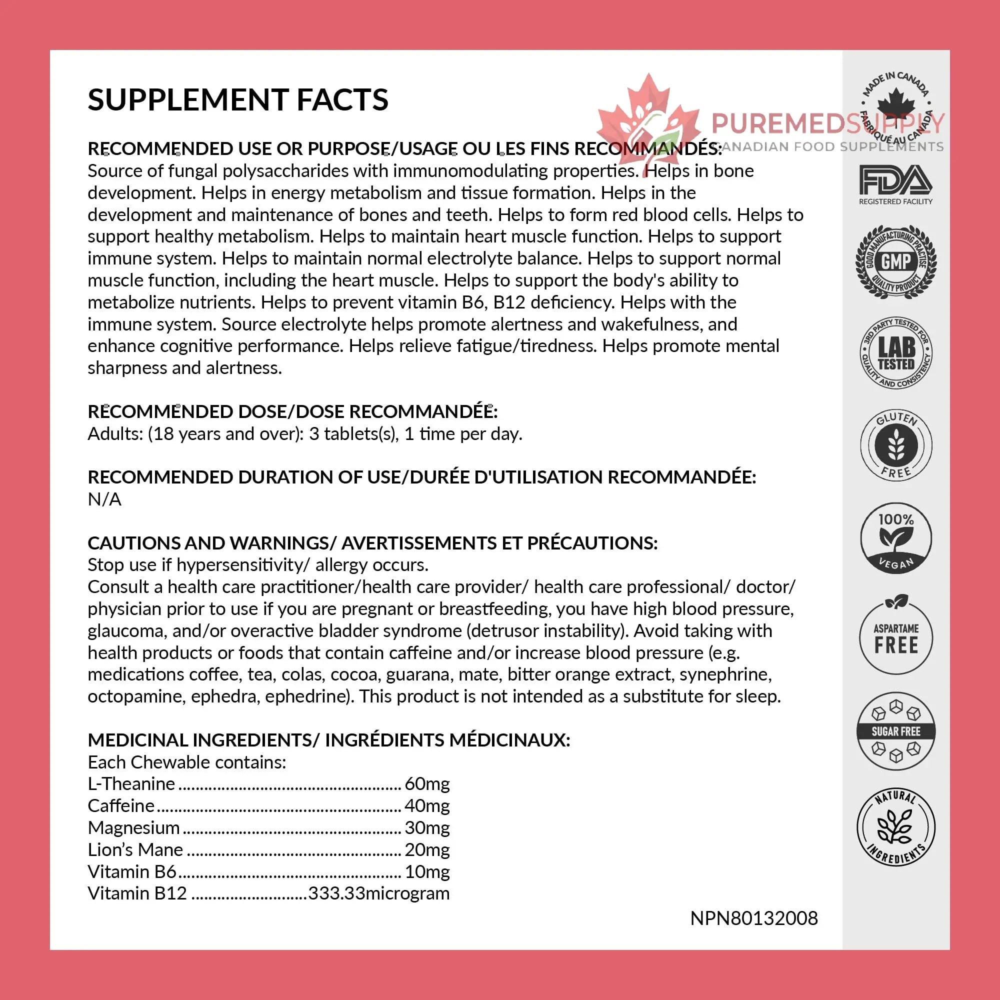 REJUVE+ Focus & Clarity Nootropic Supplement – Brian Boost | L-Theanine, Caffeine, Lion’s Mane, Magnesium, Vitamin B6 & B12 | Brain Support, Memory, Focus & Energy | Mint Flavor (30 Chewables) (1) REJUVE+ buy supplements canada