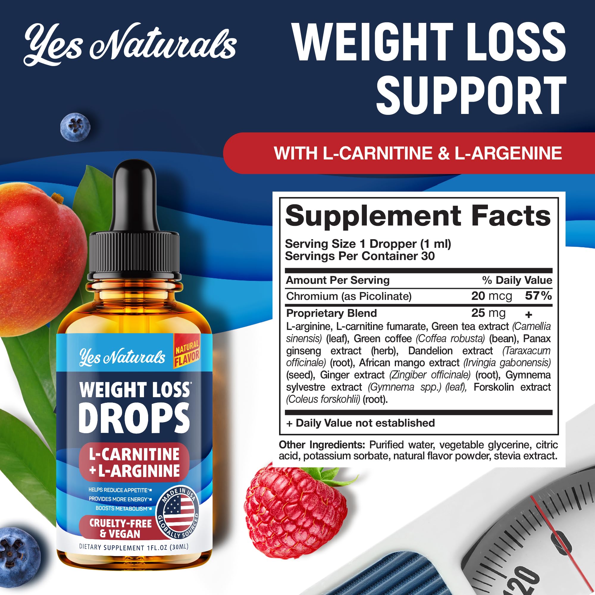 YES NATURALS! Weight Loss Drops - Natural Metabolism Booster & Appetite Suppressant YES NATURALS! buy supplements canada