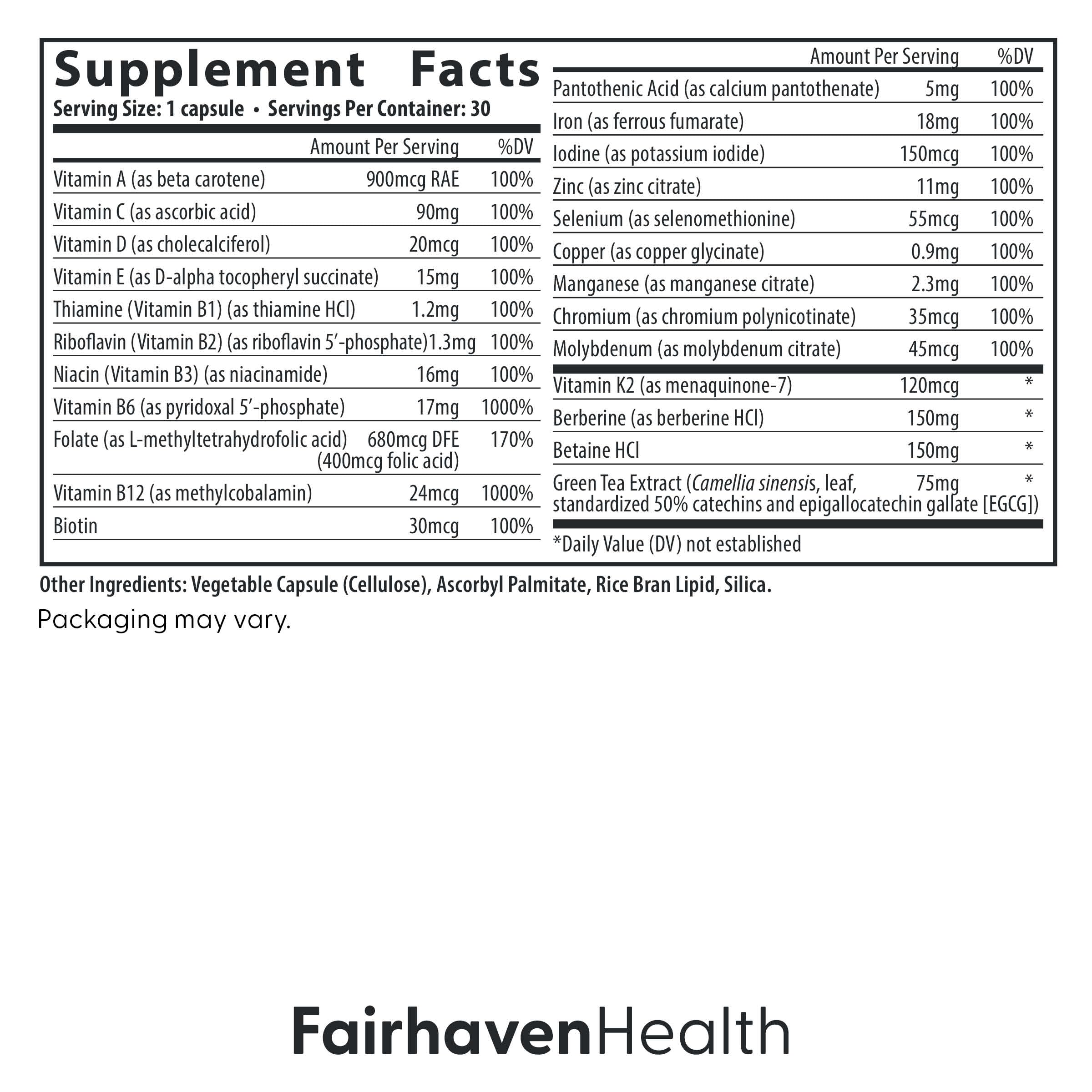 Fairhaven Health Menopause Multivitamin Essentials | Hormone Free Menopause Supplements for Women | Methylated Multivitamin for Women 50 and Over | Non-GMO | Perimenopause Supplements | 30 Capsules Fairhaven Health buy supplements canada