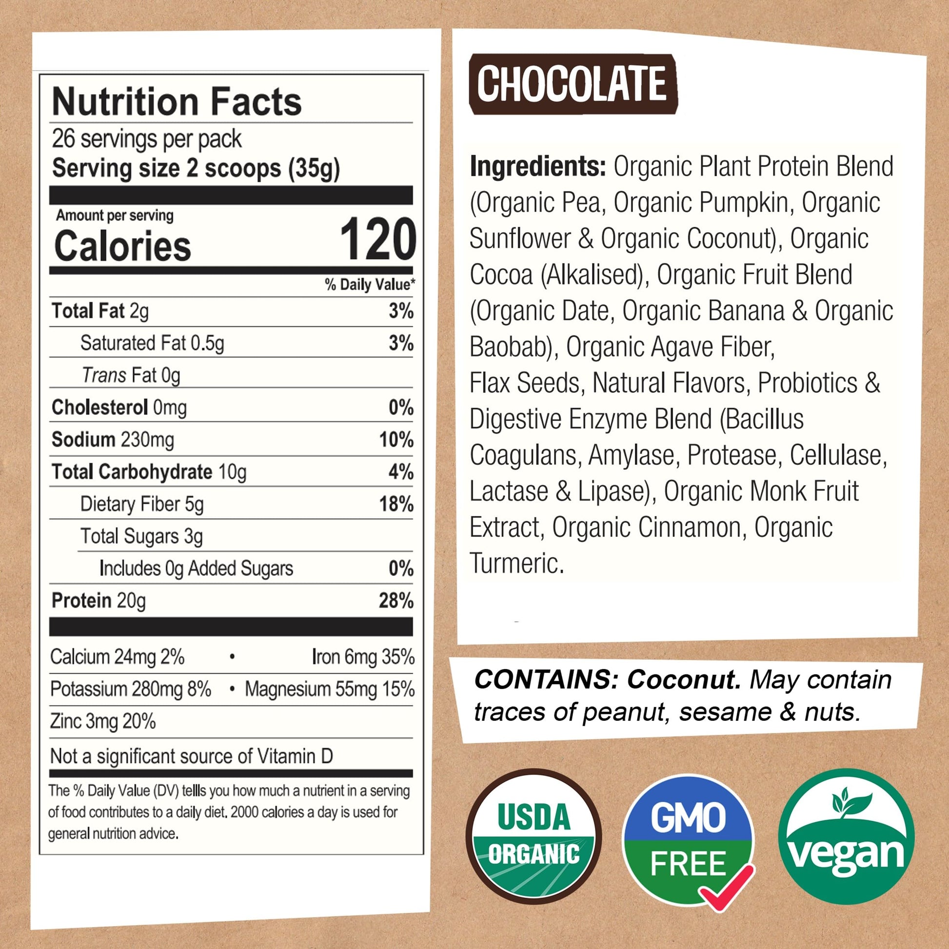 EarthChimp Organic Vegan Protein Powder - with Probiotics - Non GMO, Dairy Free EarthChimp buy supplements canada