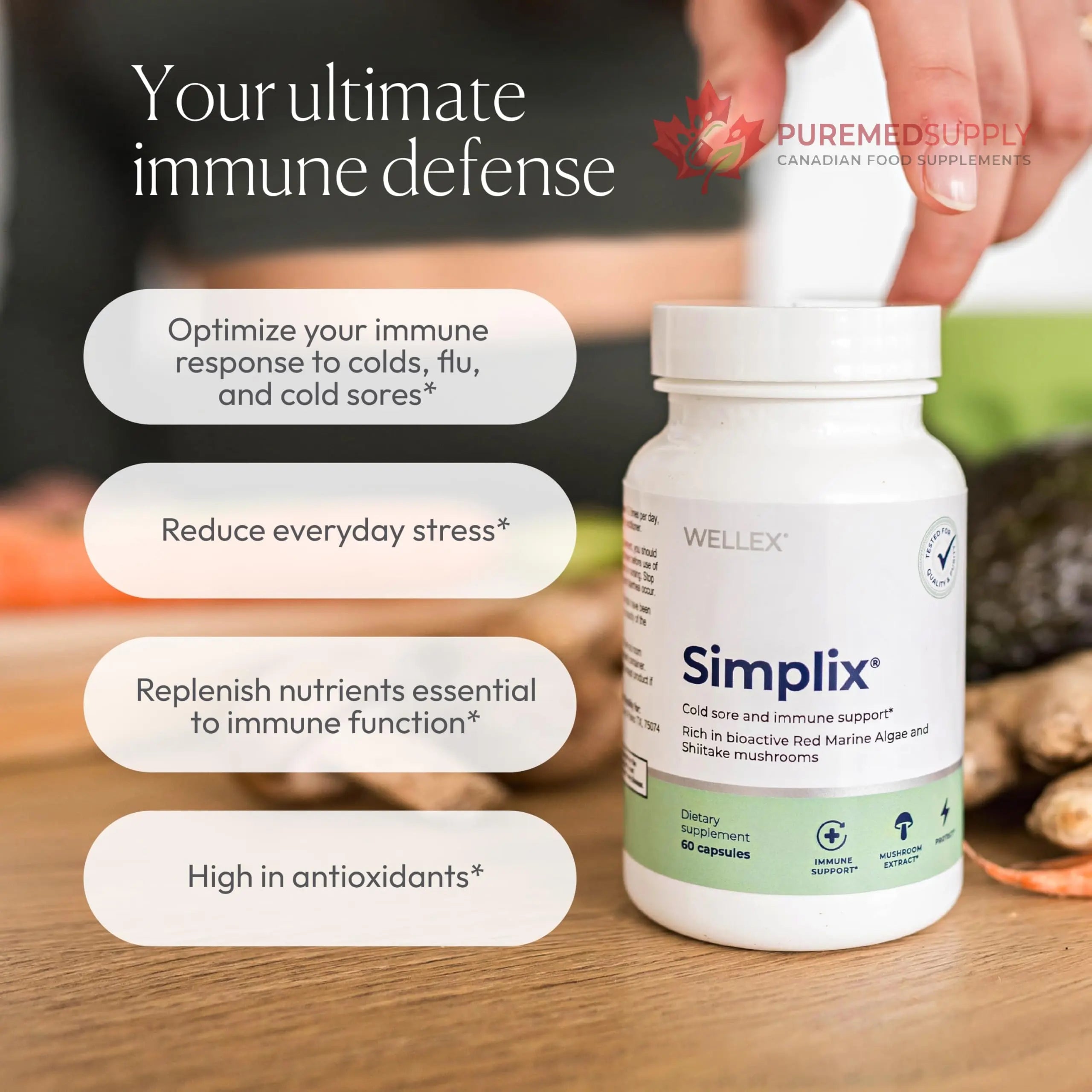 Simplix | Natural Supplement to Strengthen The Immune System | Respond to Outbreaks | Source of Highly Researched Mushroom & Seaweed Polysaccharides 60 Veggie Capsules (3 Pack) (180 Count) Papillex buy supplements canada