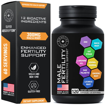 Fertility Supplements for Men - Zinc, Maca, Ashwagandha, L-Arginine - Male Vitality Conception for Him - Count and Motility Pregnancy Aid - Vitamins and Male Fertility Support Supplement - 120 Pills BIOACTIVE LABS buy supplements canada
