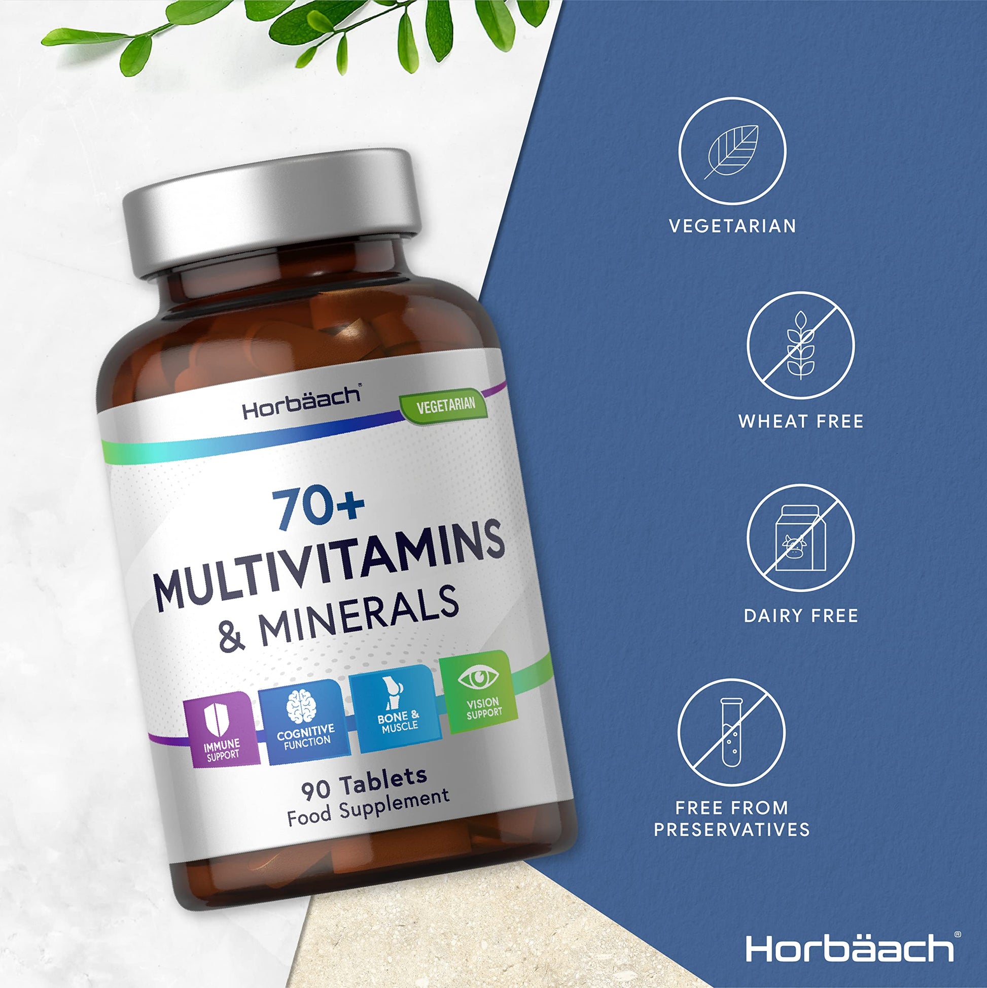 Multivitamin 70 Plus Tablets | 90 Count | with Essential Vitamins and Minerals | for Men and Horbäach buy supplements canada