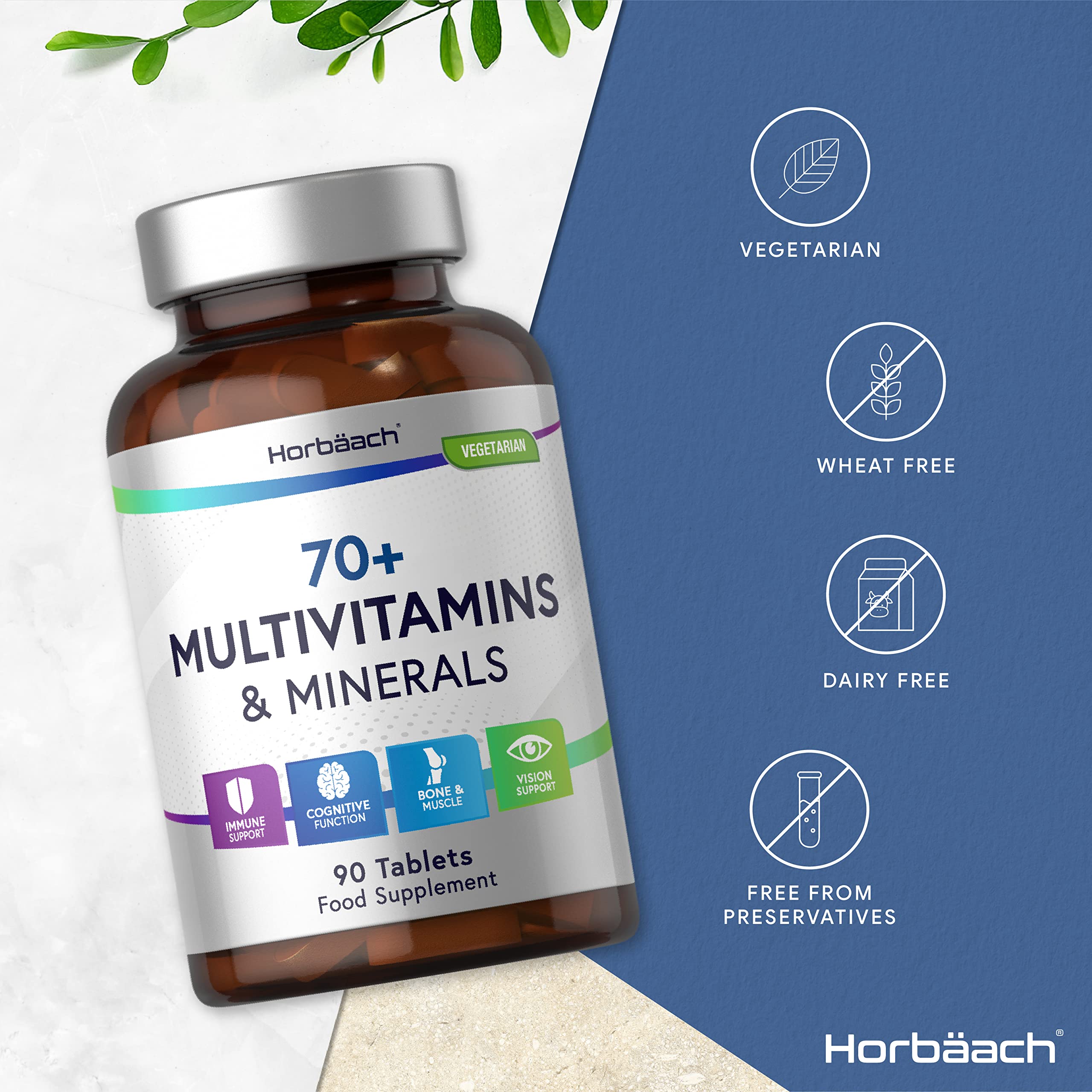 Multivitamin 70 Plus Tablets | 90 Count | with Essential Vitamins and Minerals | for Men and Horbäach buy supplements canada