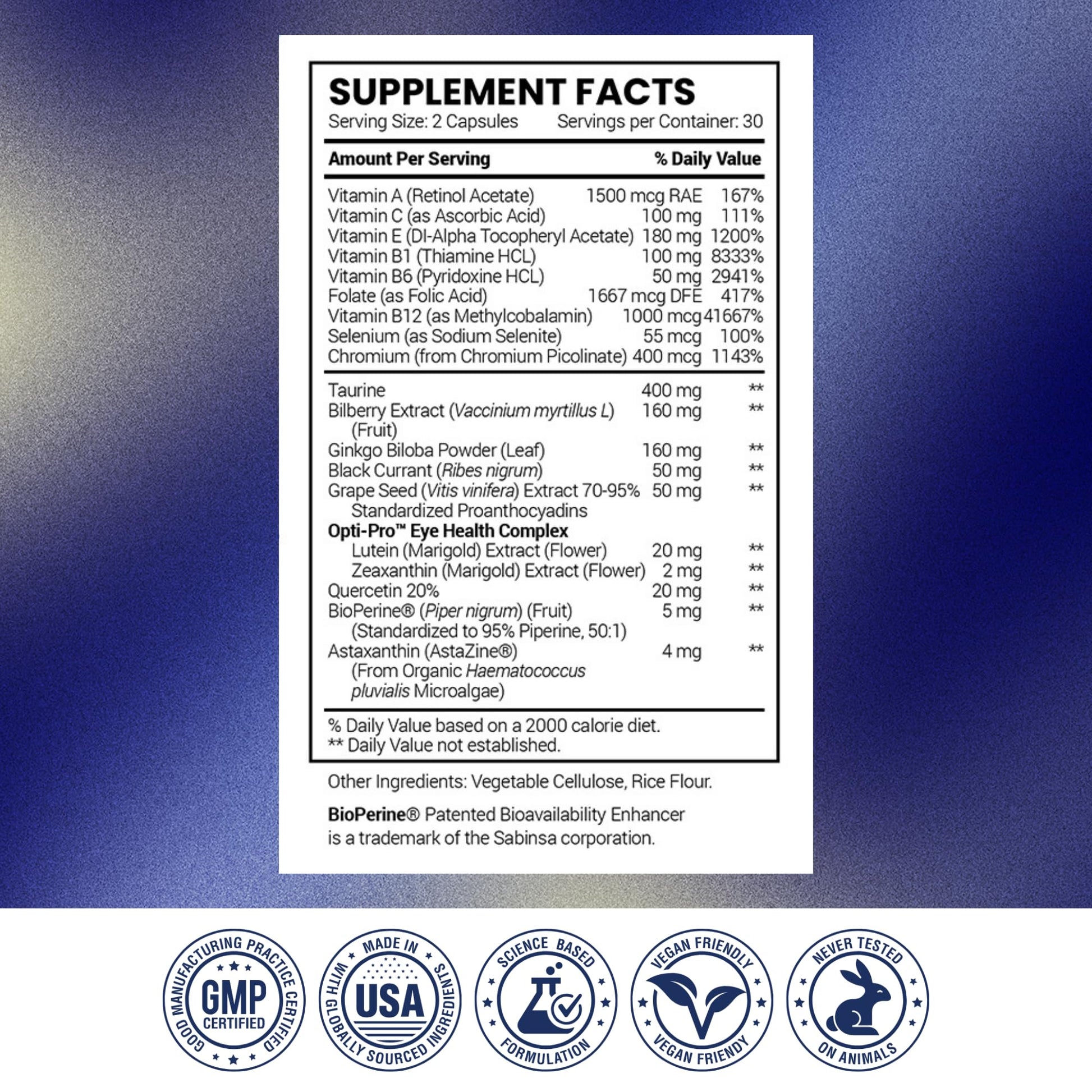 Research Verified Eye Health - Nourish and Protect Eyes and Vision, Support Healthy Retina, Improve Blood Supply to Eyes - Vitamins A, B, C, and E - 360 Capsules - 6 Month Supply - Made in The USA Research Verified buy supplements canada