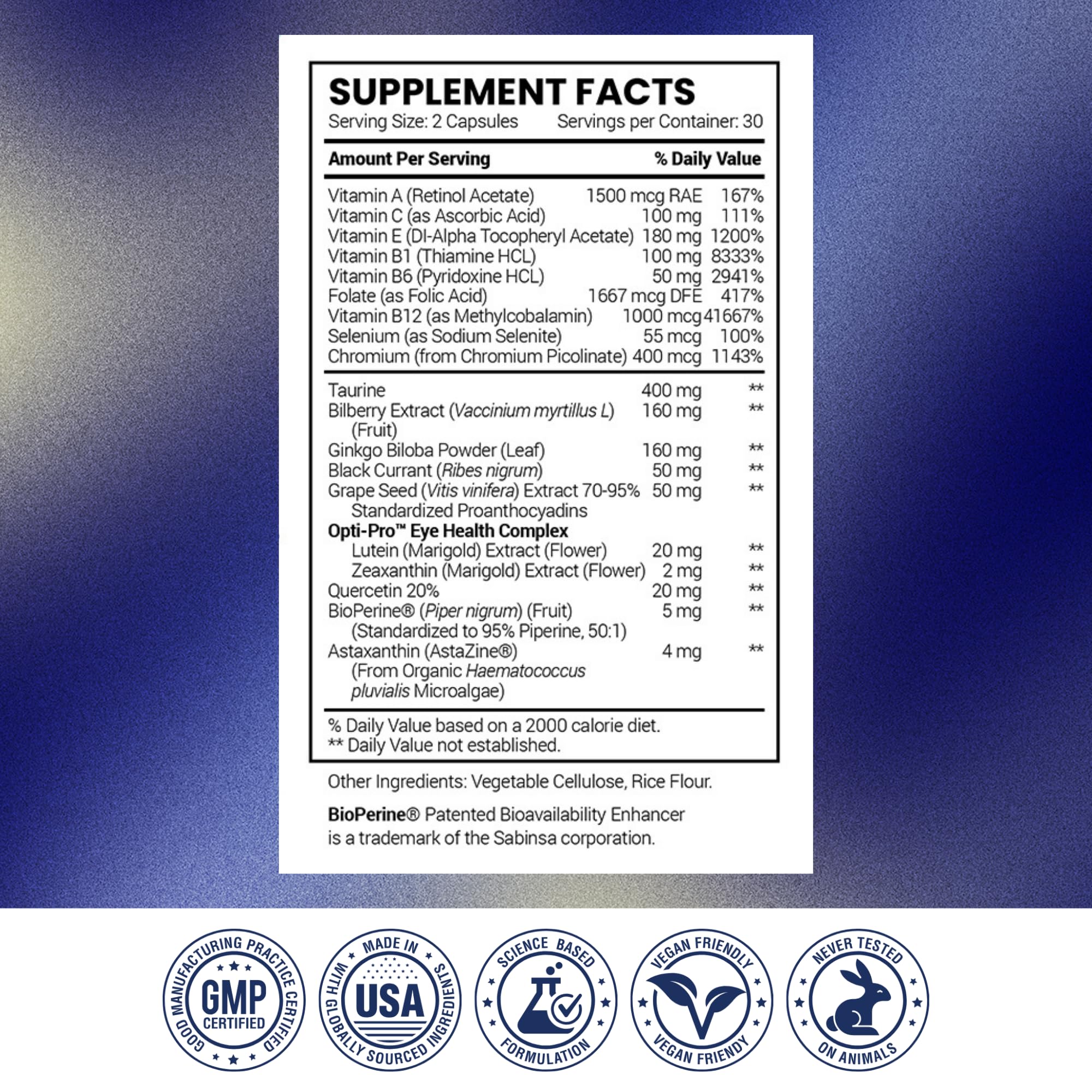 Research Verified Eye Health - Nourish and Protect Eyes and Vision, Support Healthy Retina, Improve Blood Supply to Eyes - Vitamins A, B, C, and E - 360 Capsules - 6 Month Supply - Made in The USA Research Verified buy supplements canada
