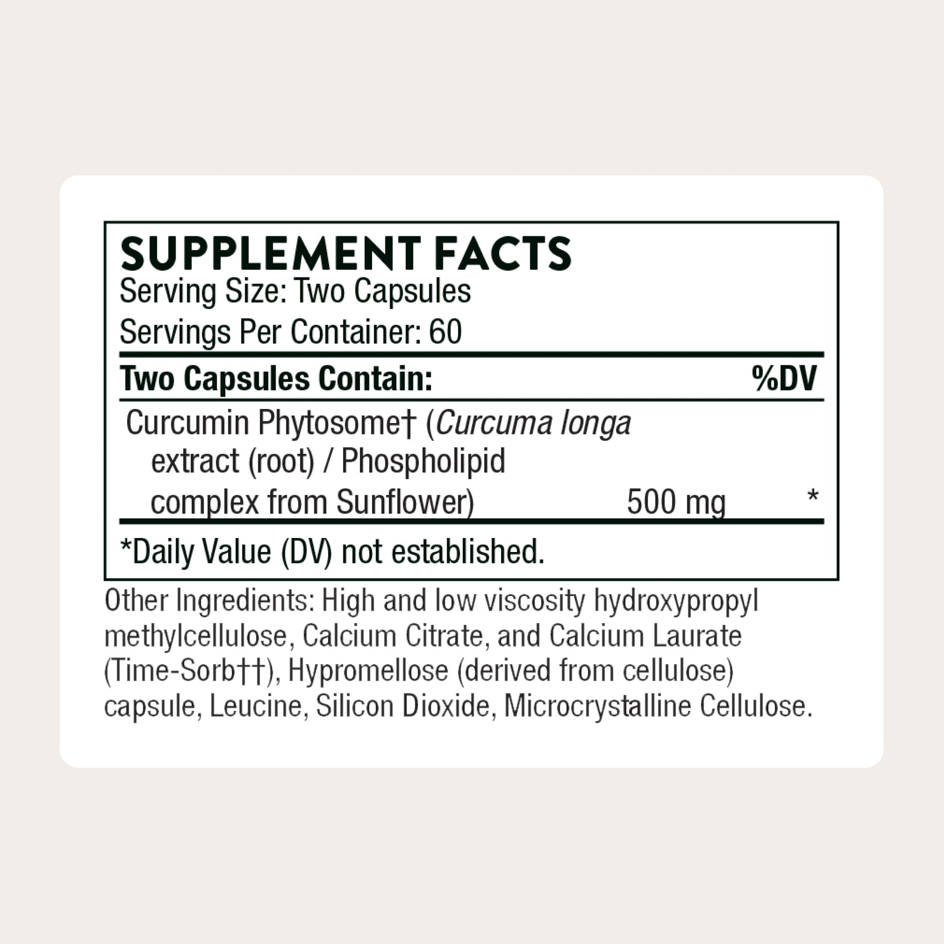 THORNE - Curcumin Phytosome 500 mg (Meriva) - Sustained Release, Clinically Studied - Supports Healthy Inflammatory Response in Joints, Muscles, GI Tract, Liver, Brain & Nerves* - 60 Servings THORNE buy supplements canada