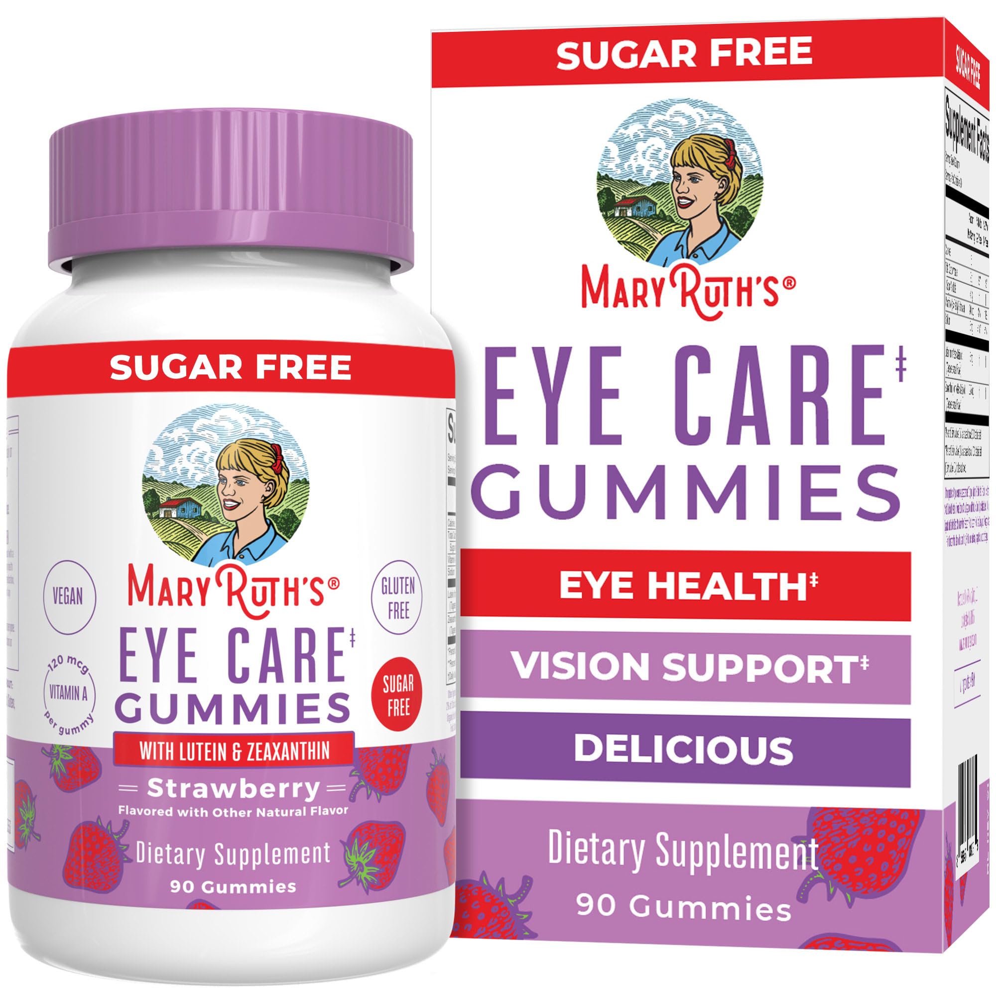 MaryRuth Organics Eye Care Gummies | Eye Health Vitamins for Adults and Kids | Lutein and Zeaxanthin Supplements | for Eyes | Vegan | Non-GMO | Gluten Free | 90 Count MARYRUTH'S buy supplements canada