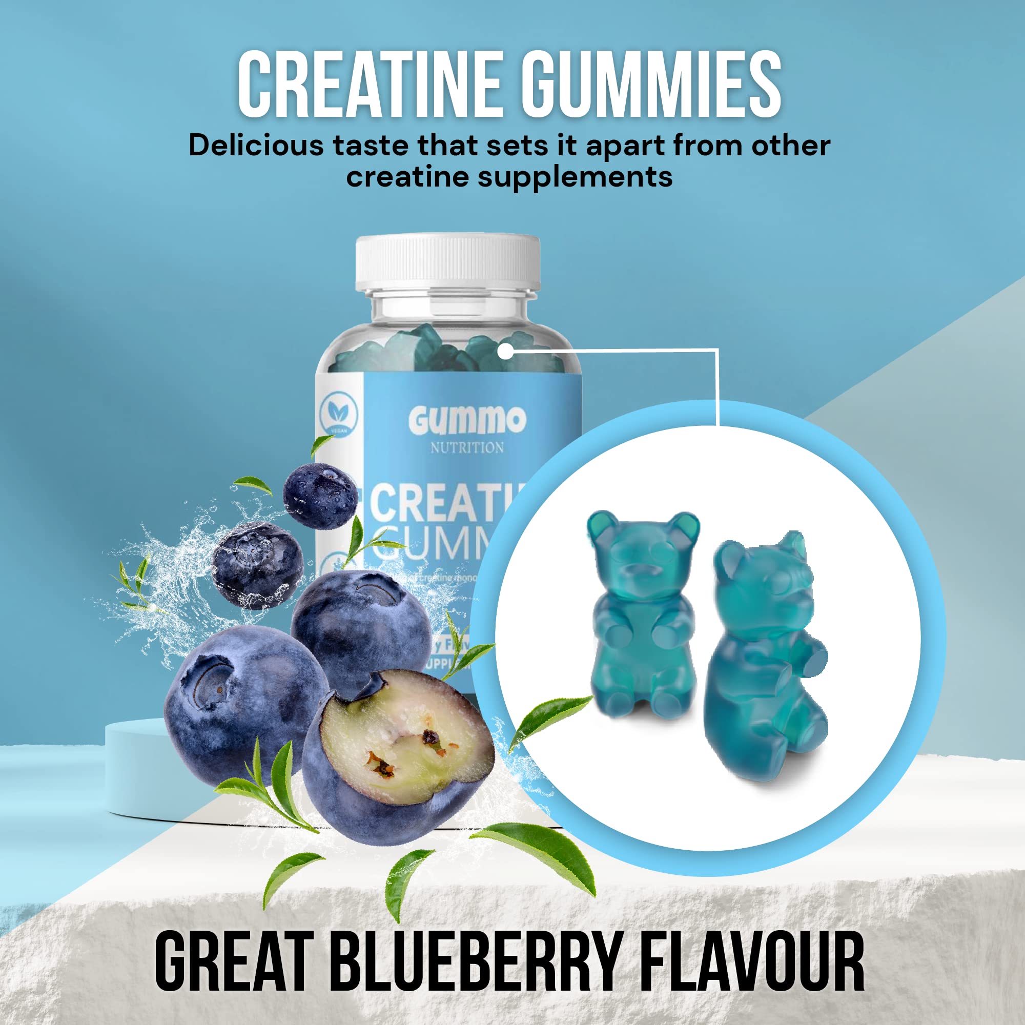 Creatine Monohydrate Gummies 4000mg for Men & Women - 60 Chewable Creatine GUMMO NUTRITION buy supplements canada