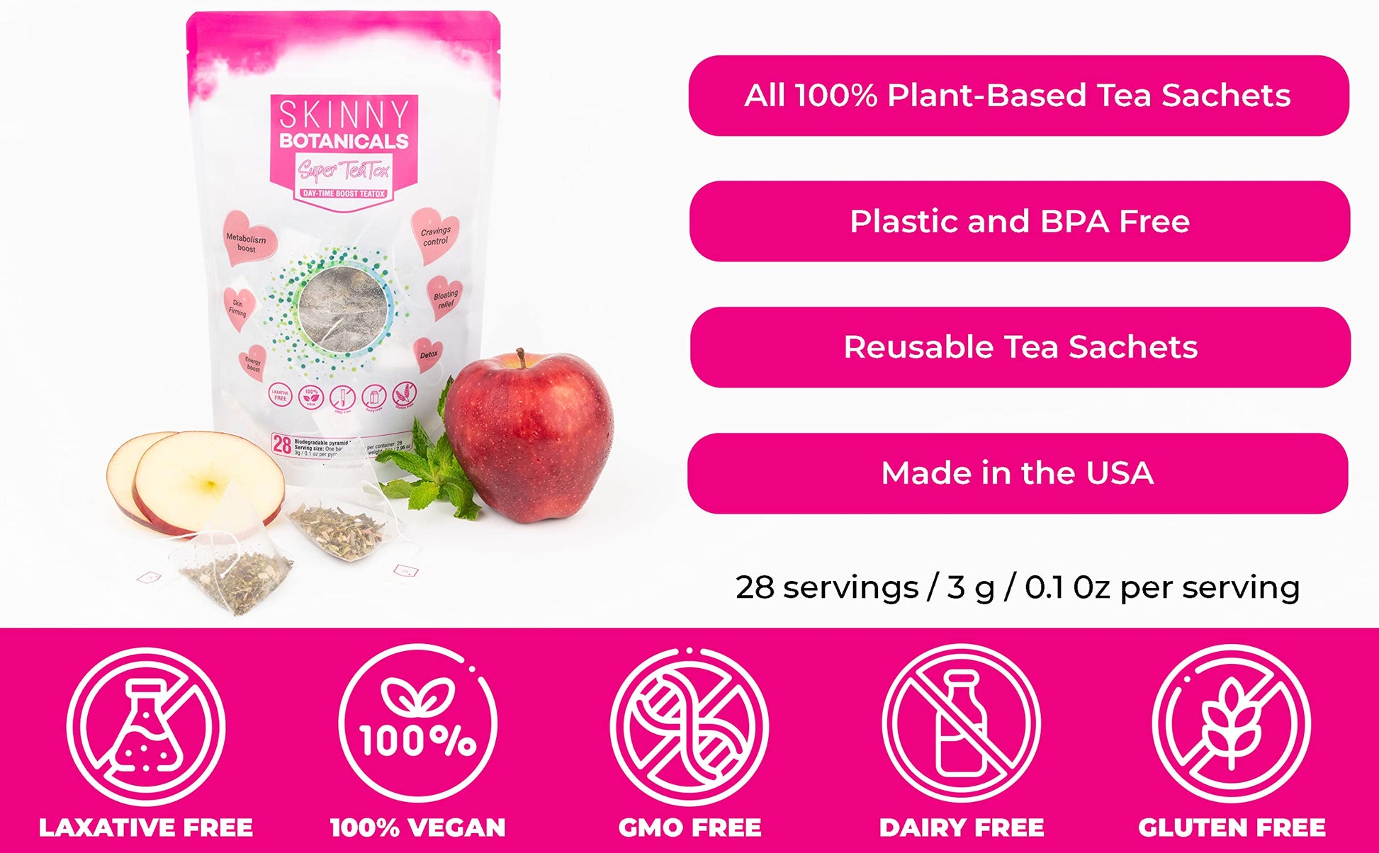 Skinny Botanicals Daytime Detox Tea for Body Cleanse All Natural - Laxative-Free, Supports Skinny Botanicals buy supplements canada
