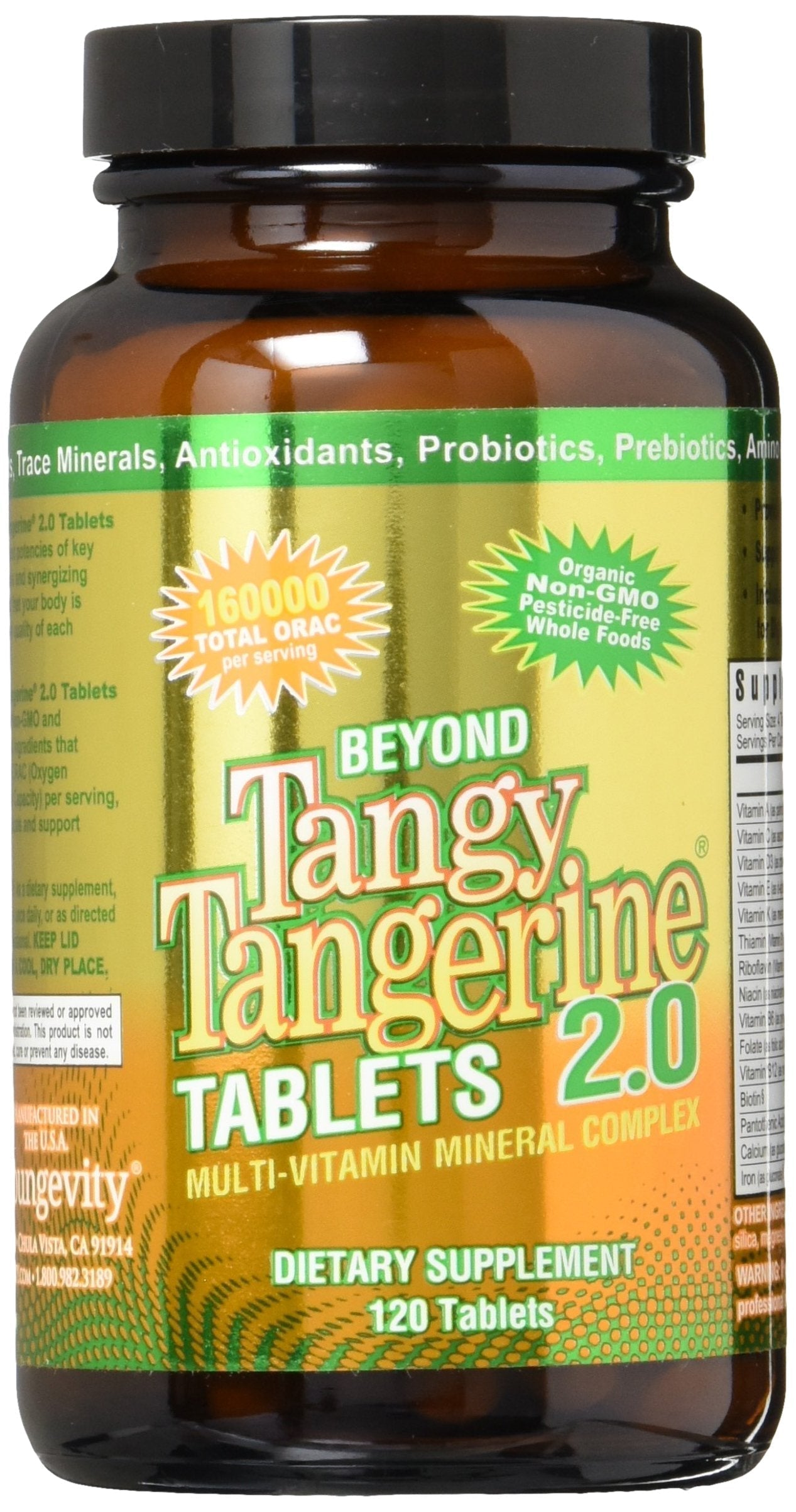 Youngevity Beyond Tangy Tangerine 2.0 Multi-Vitamin & Mineral Complex - Made with Natural & Whole Foods | 160,000 ORAC | 120 Tablets | 1 Bottle Youngevity buy supplements canada