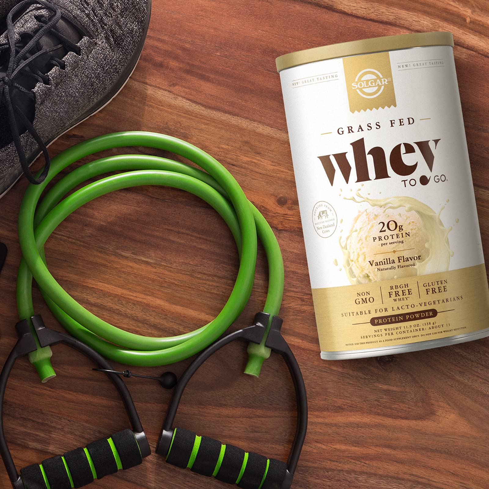 Solgar Whey To Go Natural Vanilla Flavour Protein Powder 340 g - Grass-Fed Whey from New Zealand Cows SOLGAR buy supplements canada