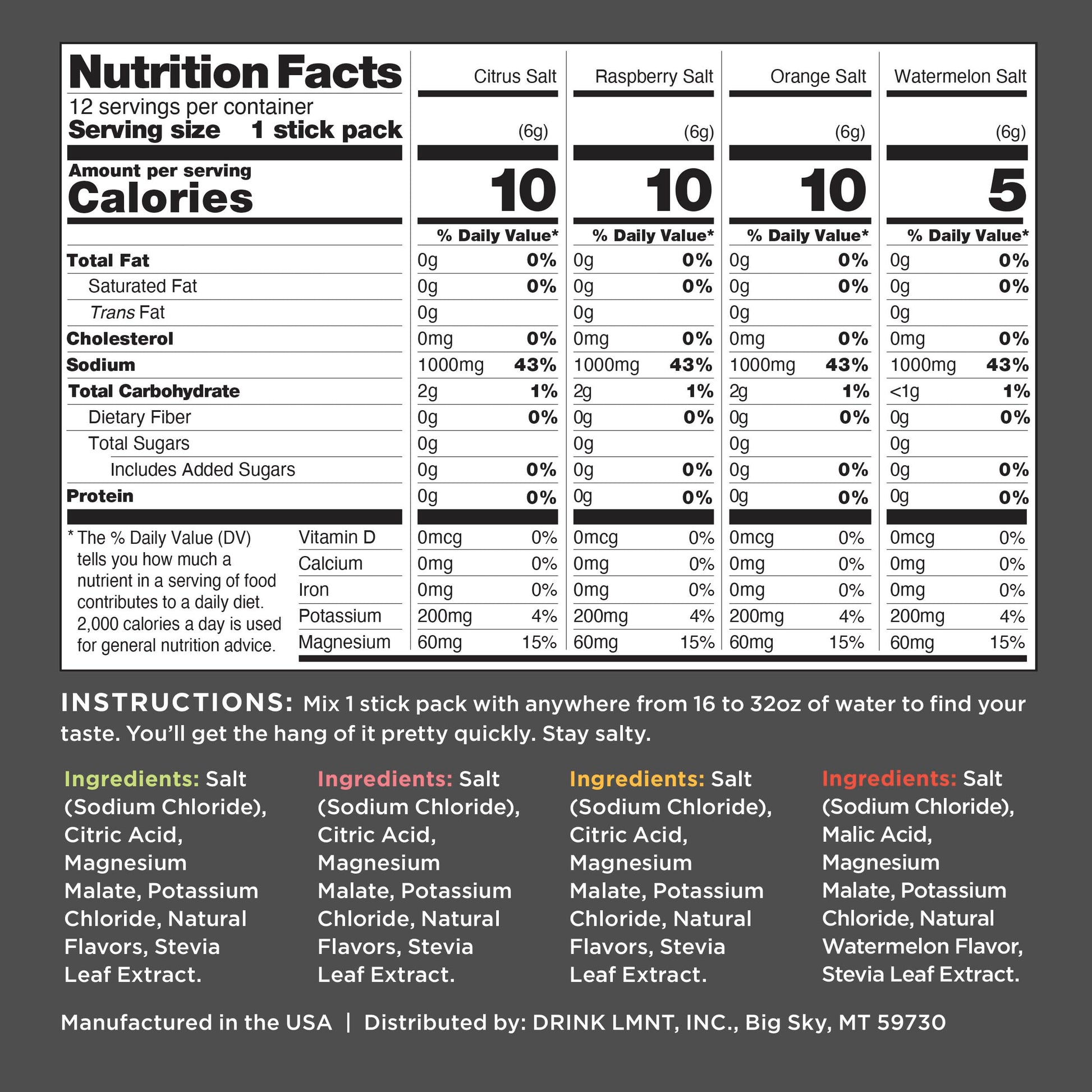 LMNT Zero Sugar Electrolytes - Variety Pack | Drink Mix | 12-Count Drink LMNT buy supplements canada