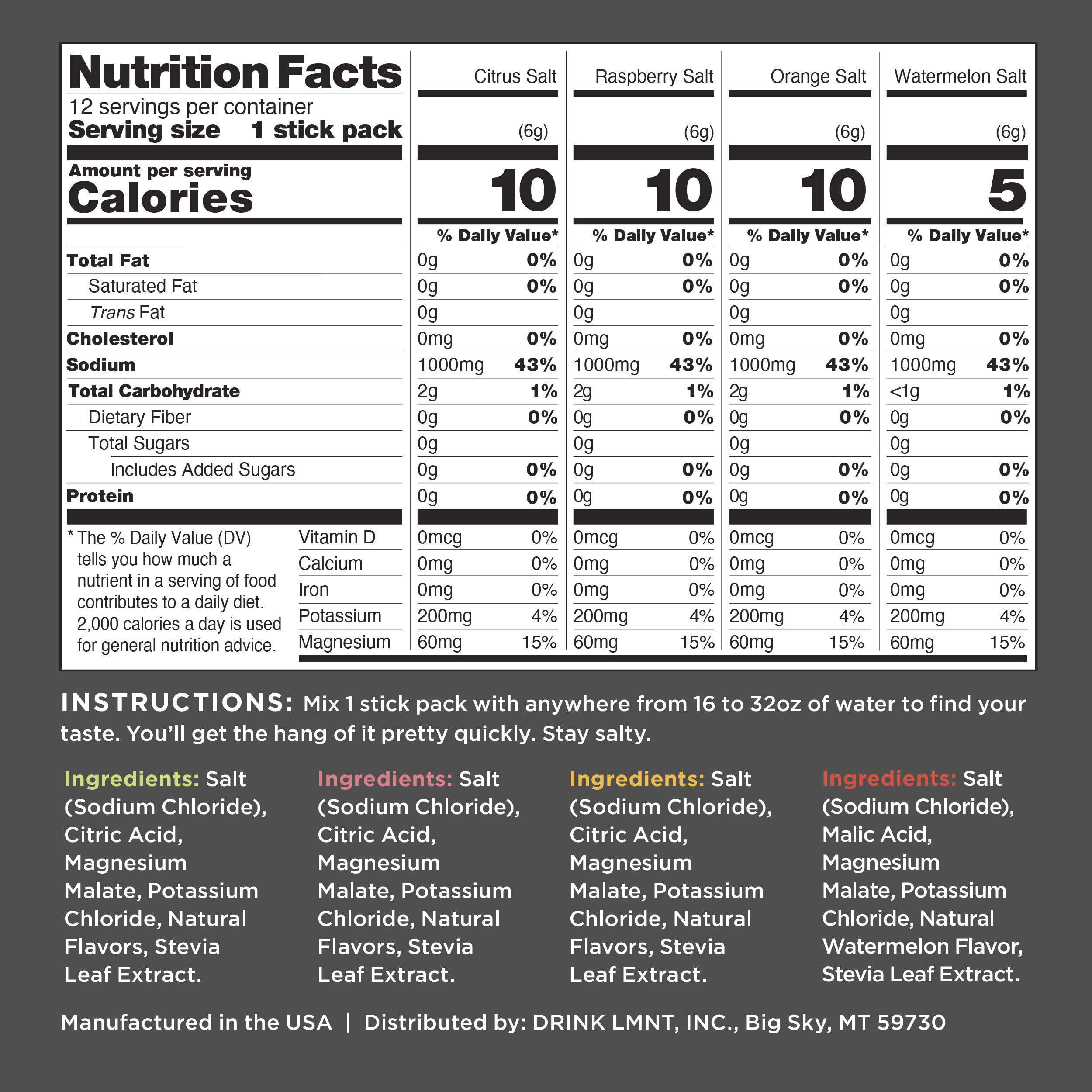 LMNT Zero Sugar Electrolytes - Variety Pack | Drink Mix | 12-Count Drink LMNT buy supplements canada