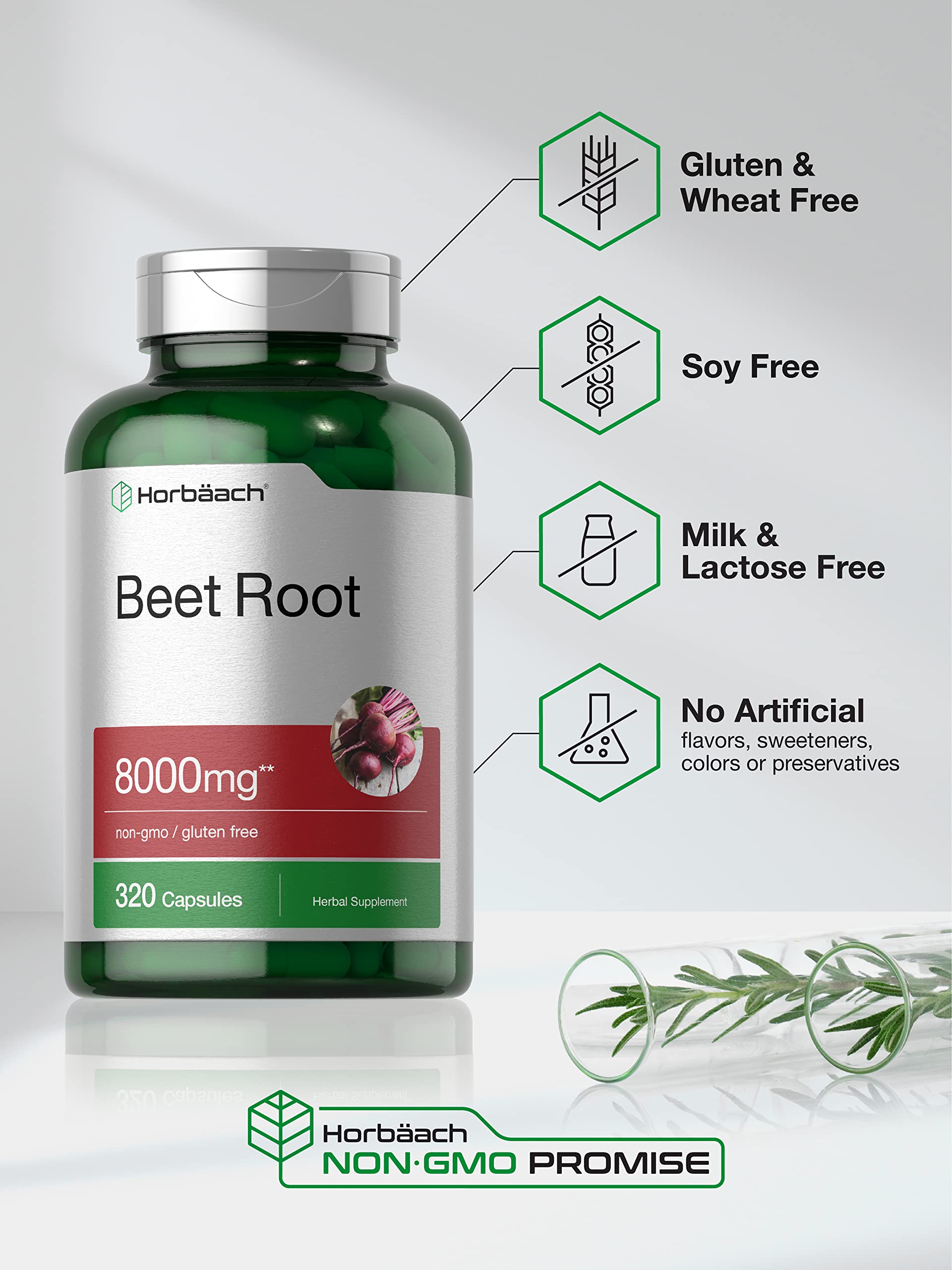 Horbäach Beet Root Powder Capsules | 320 Pills | Non-GMO, Gluten Free Formula | High Potency Herbal Extract Supplement Horbäach buy supplements canada