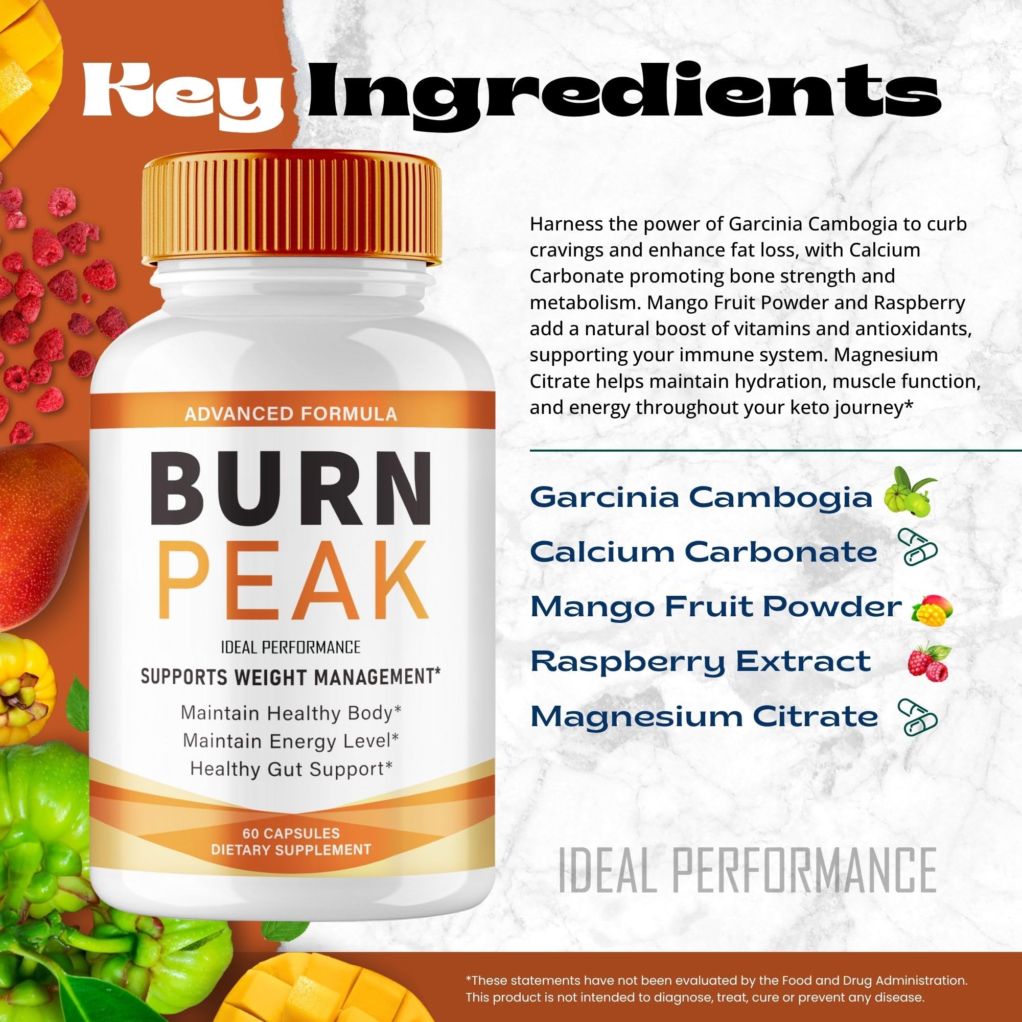 Burn Peak Capsules, Official BurnPeak Supplement Pills - Maximum Strength, All Natural Keto Capsule to Sustain Active Lifestyle & Fitness Goals, Overall Health Burn Peak Reviews (5 Pack) IDEAL PERFORMANCE buy supplements canada