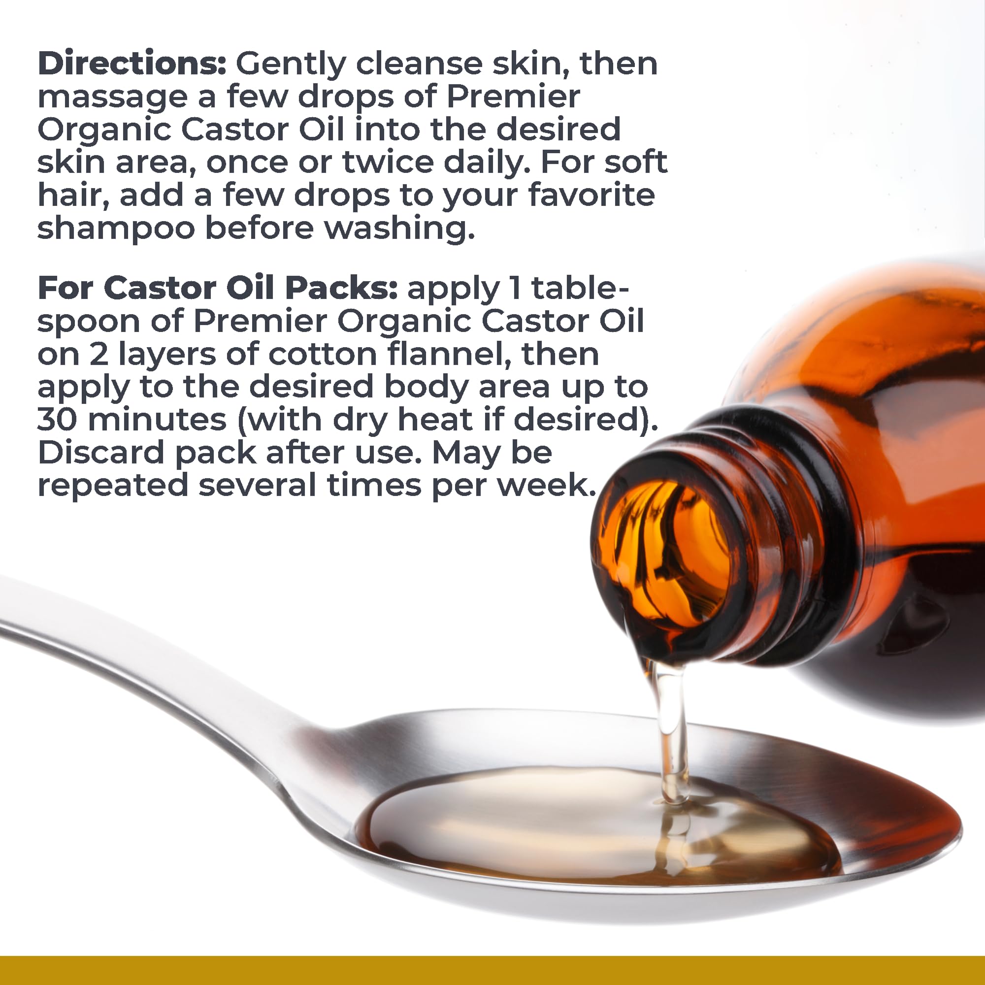 Premier Research Labs Organic Castor Oil for Face - Cold Pressed 100% Pure Castor Oil for Hair Growth, Skin & Body, Hexane Free - 8 Oz Bottle Premier Research Labs buy supplements canada