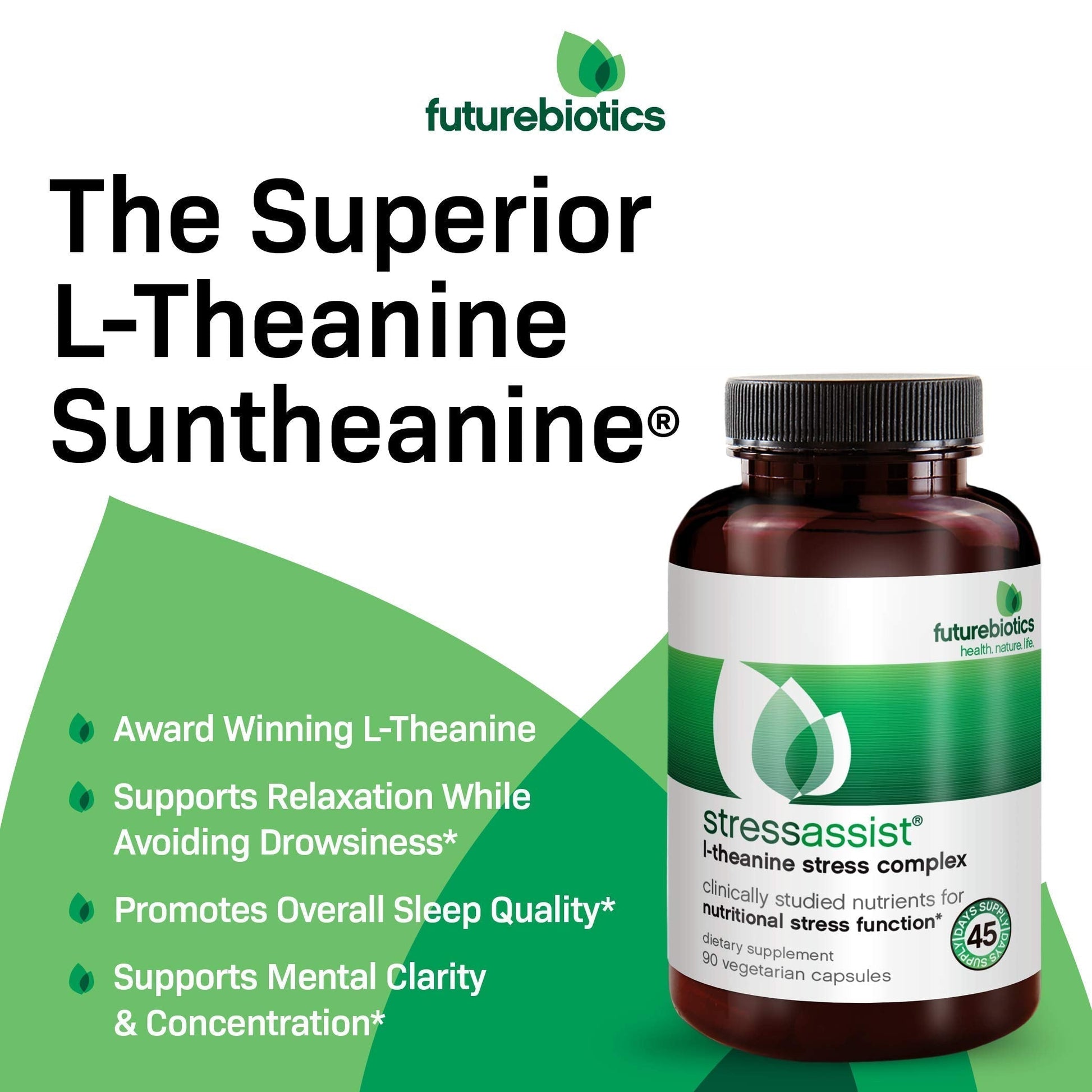 Futurebiotics Stressassist L-theanine Ashwagandha and Rhodiola Rosea Stress Complex - Natural Nutritional Stress Function, 90 Vegetarian Capsules Futurebiotics buy supplements canada