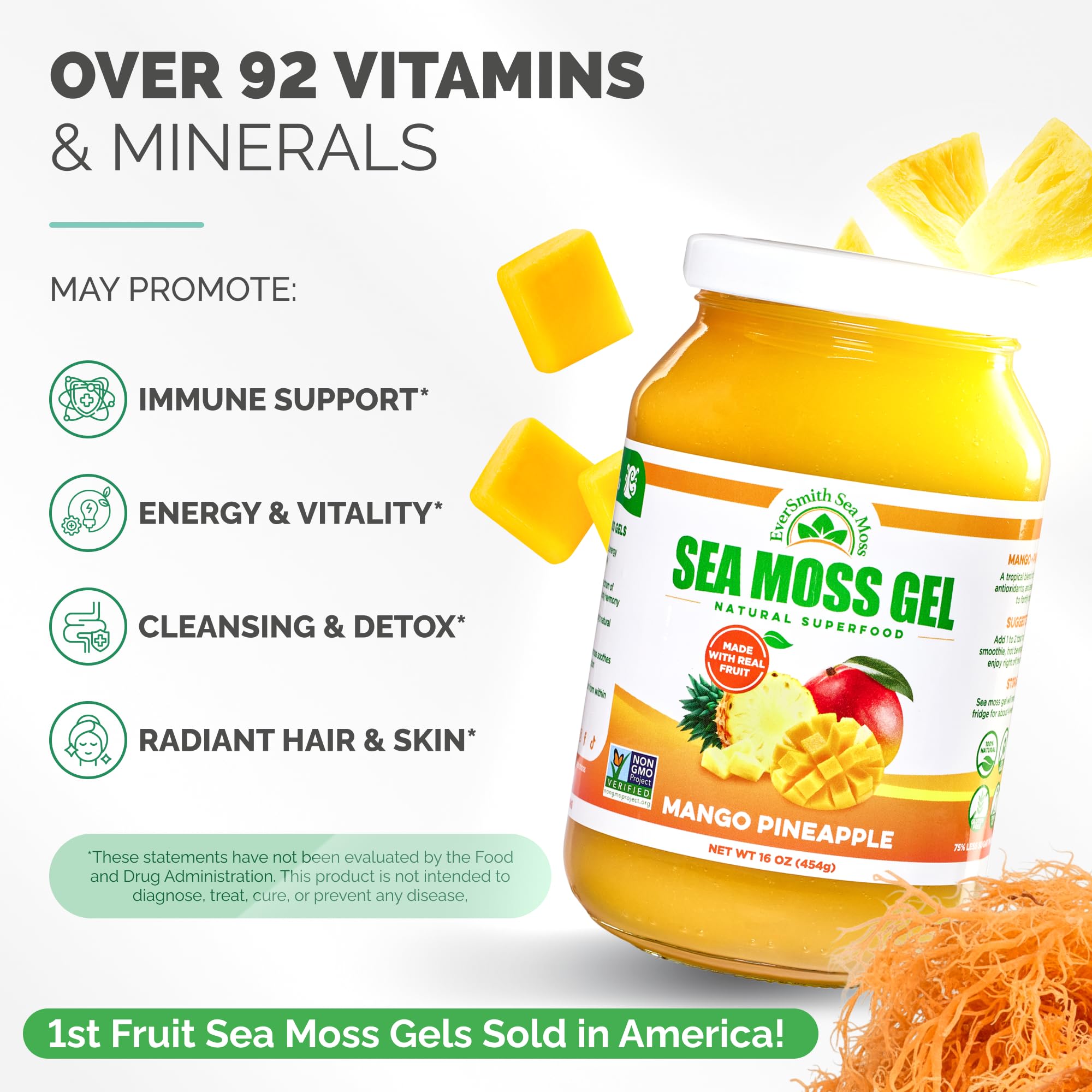 EverSmith Organics - Wildcrafted Irish Sea Moss Gel | Made in USA | Rich in Vitamins & Minerals | Sea Moss Gel Raw EverSmith Organics buy supplements canada