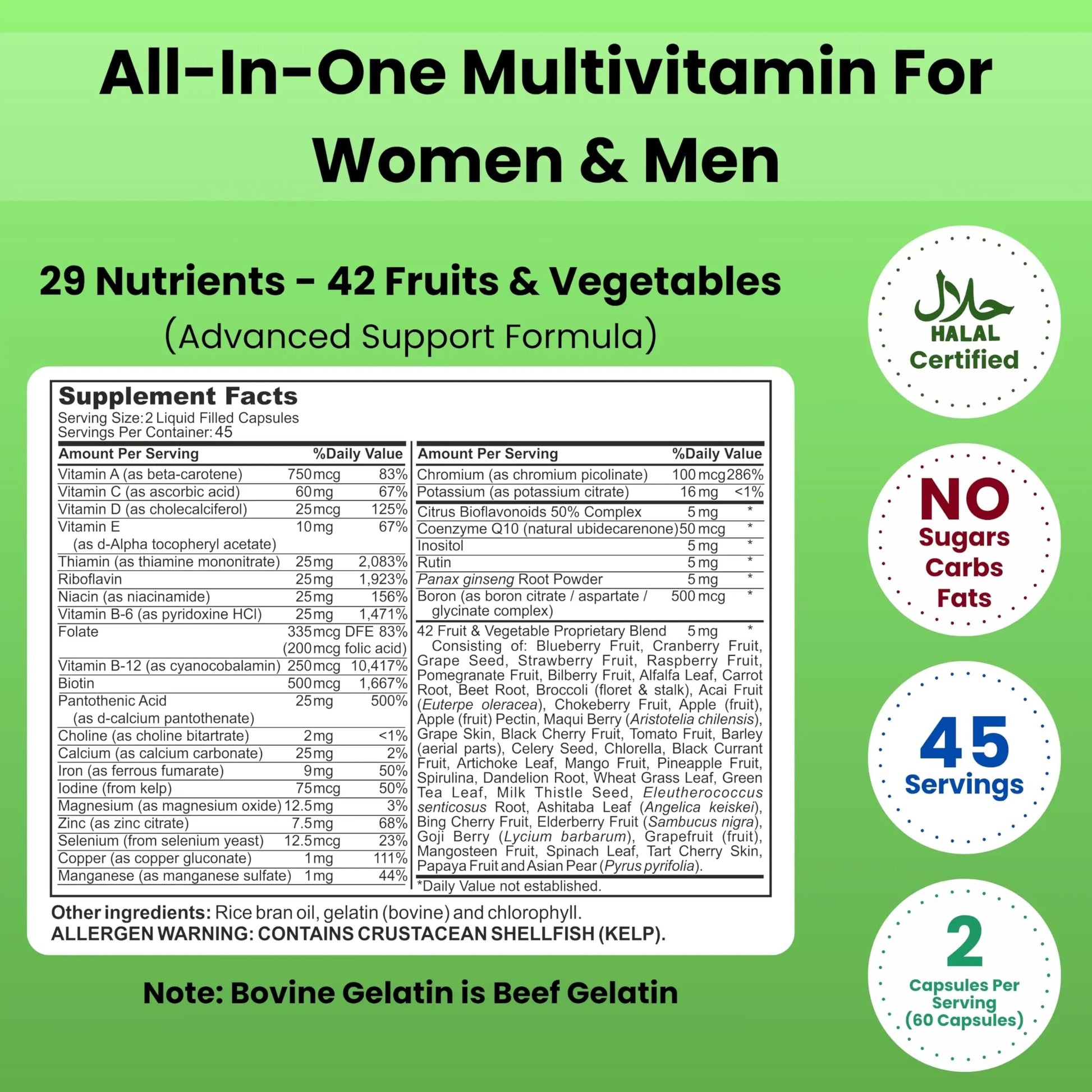 SHIFAA NUTRITION Halal Vitamins, Multivitamin for Women & Men – Comprehensive Support for Heart, Brain, Eye & Immune Health SHIFAA NUTRITION buy supplements canada