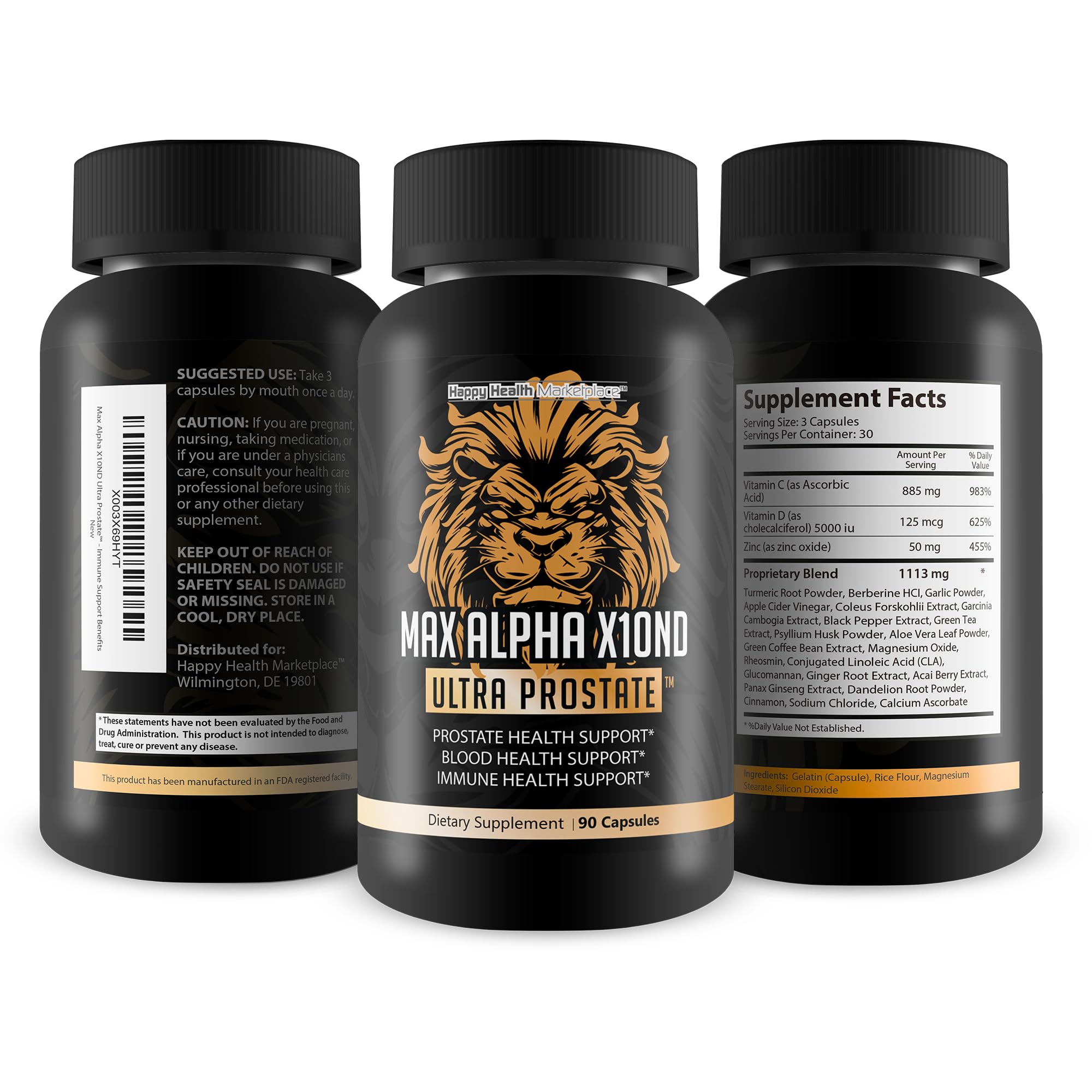 Max Alpha X10ND Ultra Prostate - T Prostate Support for Men - Promote Energy & Endurance - Blood Flow Support for Prostate Health with Vitamin D, Ginseng, Green Tea, & Zinc - Immune Support Benefits Happy Health Marketplace buy supplements canada