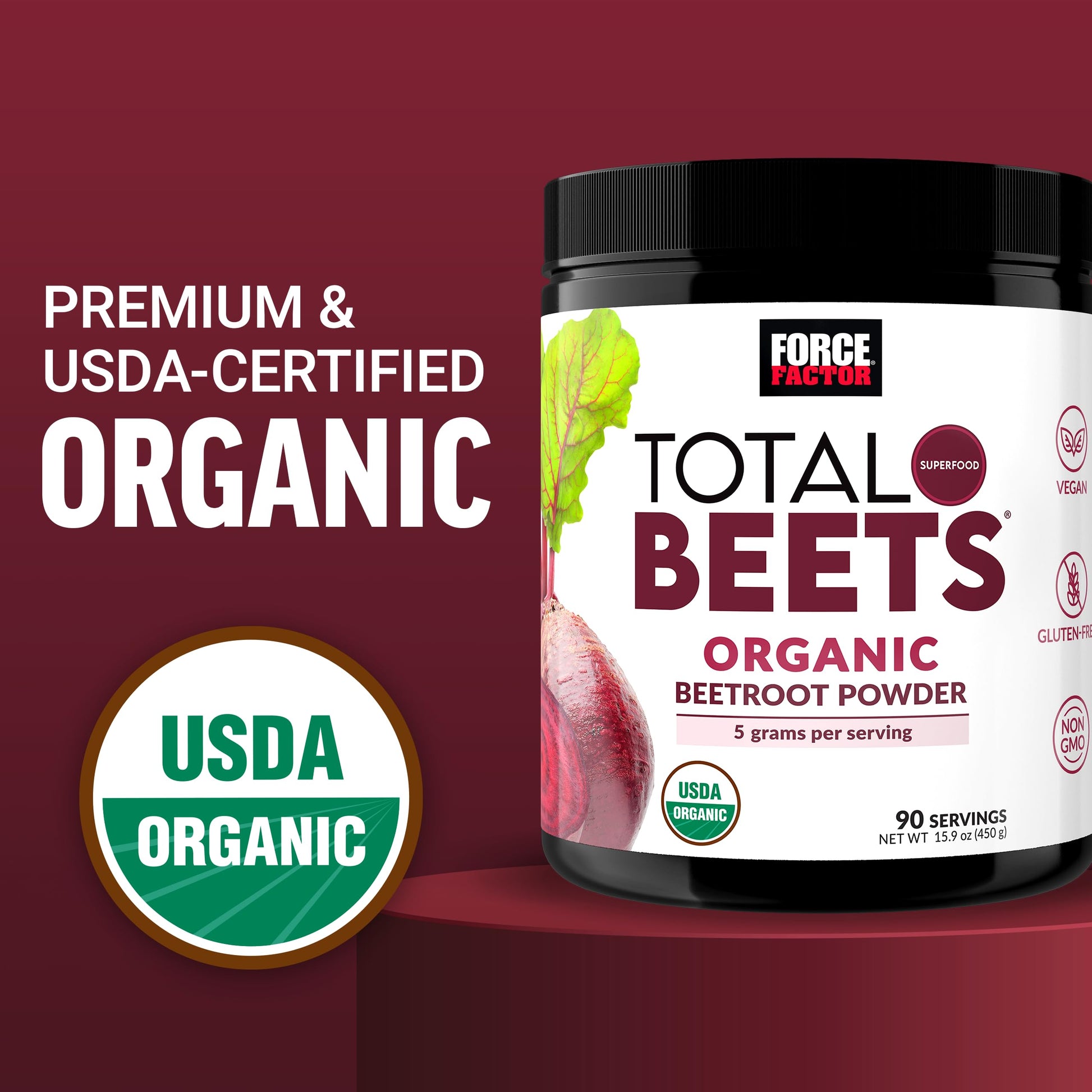 Force Factor Total Beets Organic Beetroot Powder Superfood to Boost Daily Nutrition, USDA Organic, Vegan, Gluten-Free Force Factor buy supplements canada