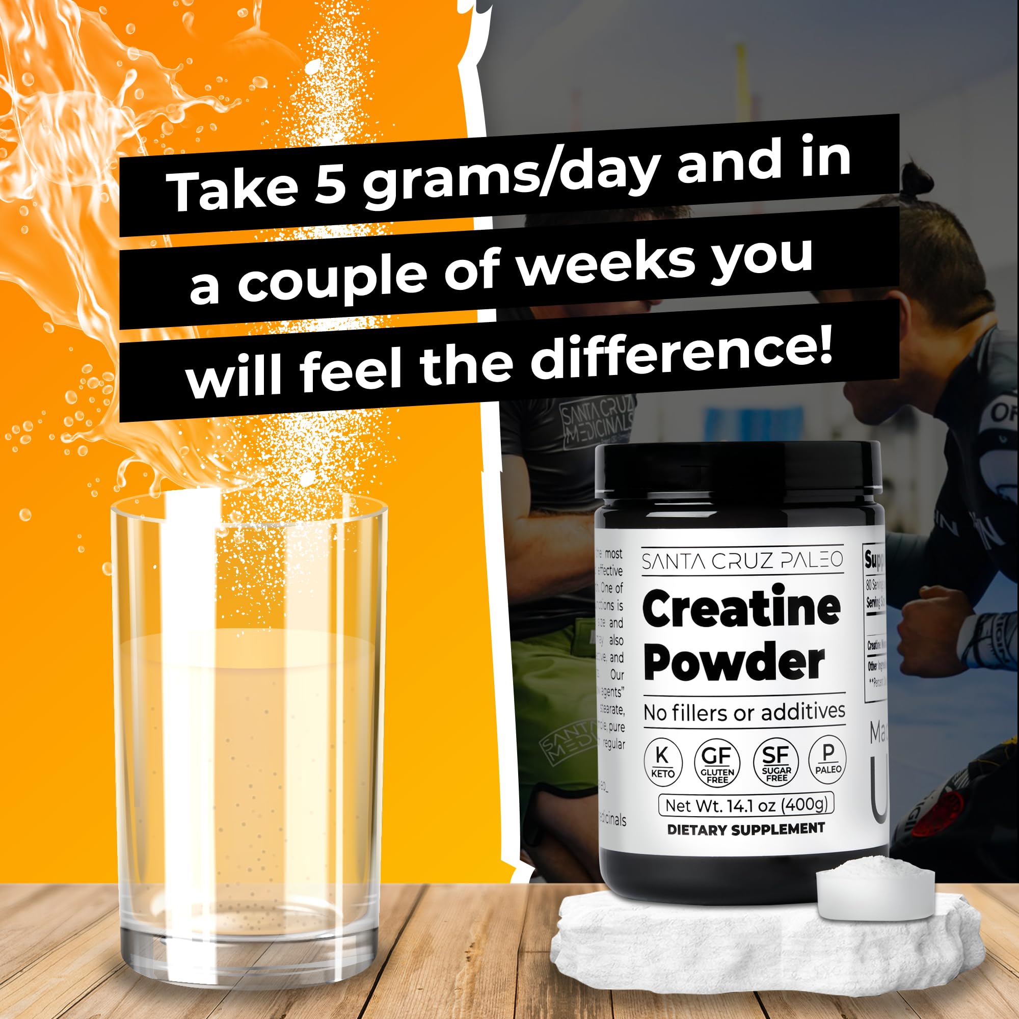 Santa Cruz Paleo, Creatine Monohydrate Powder Micronized, Unflavored Pre Workout and Muscle Support Supplement, Gluten Free Keto, Mix with Water or Shakes Santa Cruz Paleo buy supplements canada