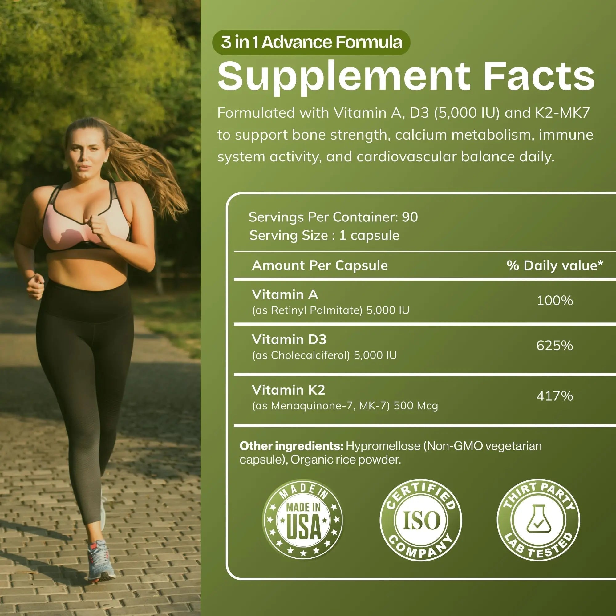 Daily Vites, ADK Vitamin Supplement 5000 IU, 90 Capsules - 3 Months Supply - High Potency Vitamin A, D3 & K2 (MK-7) - Physician Formulated ADK for Bone, Heart AND GIVE US TODAY OUR DAILY buy supplements canada