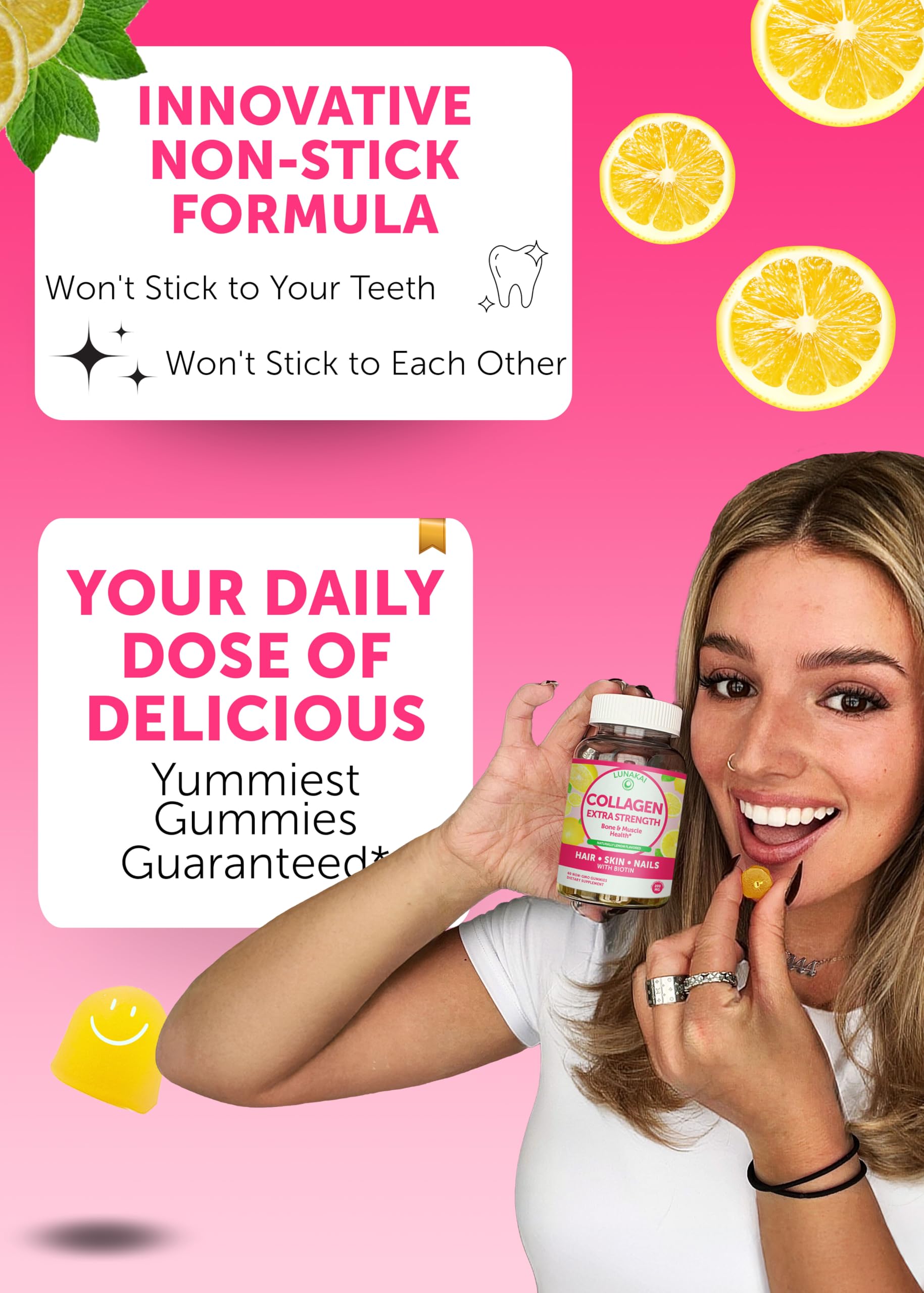 Lunakai USA Made Collagen Peptides Gummies - 200mg Non-GMO Anti-Aging Formula with Biotin, Zinc, Vitamins C Lunakai buy supplements canada