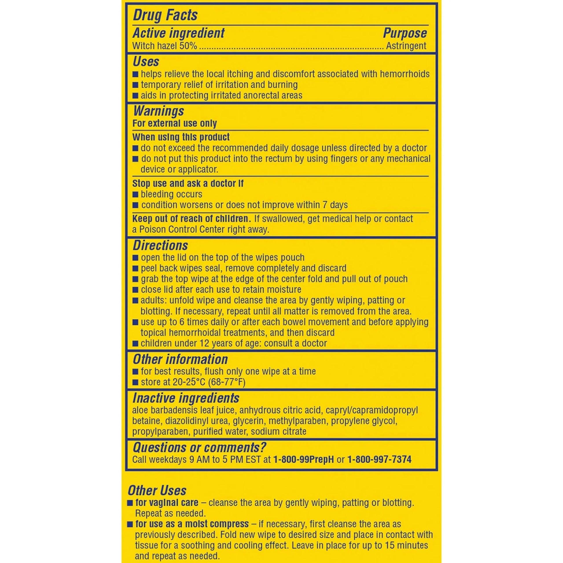 Preparation H Hemorrhoid Flushable Wipes with Witch Hazel for Skin Irritation Relief - 96 Count Preparation H buy supplements canada