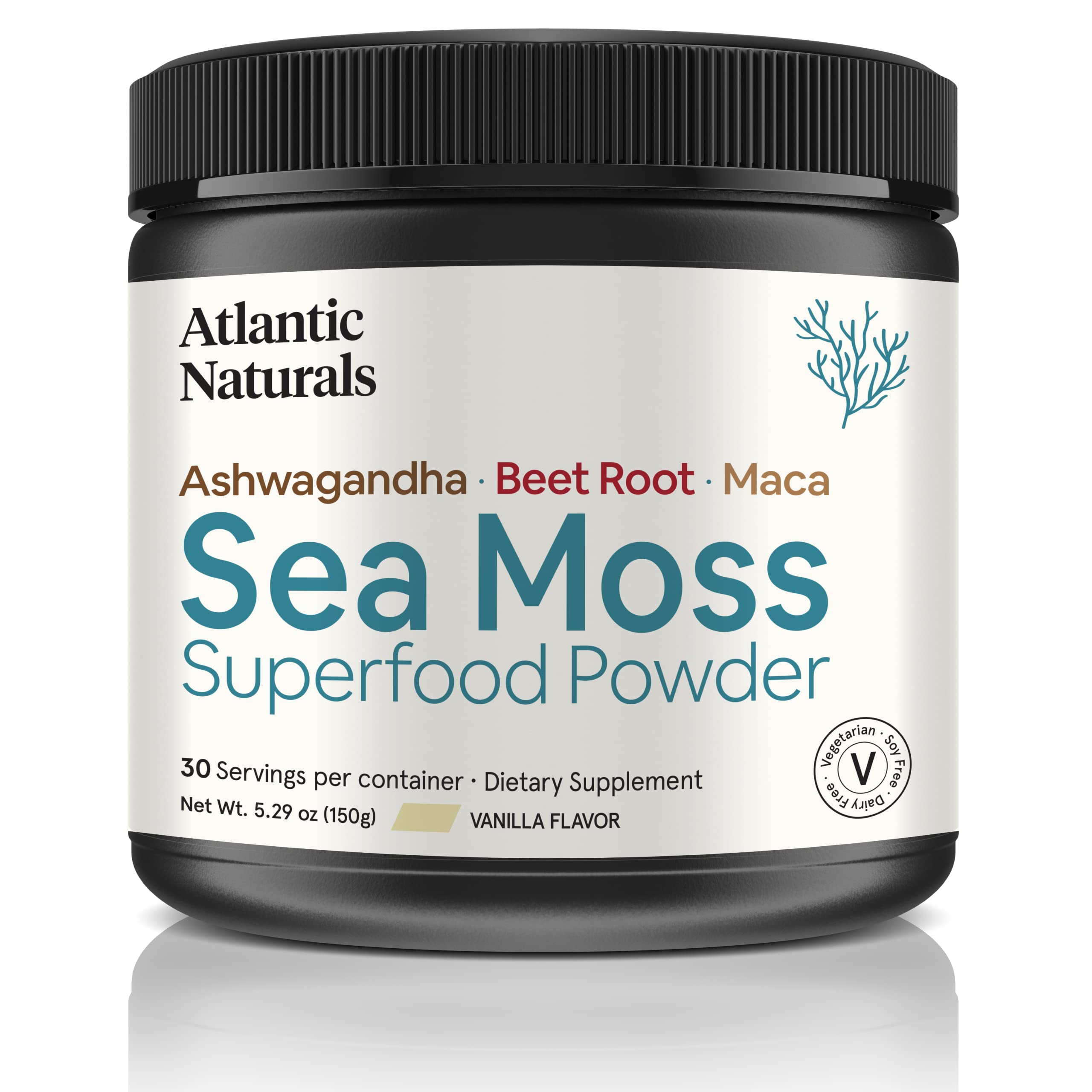 Organic Sea Moss Superfood Powder with Ashwagandha, Beet Root, and Maca Atlantic Naturals buy supplements canada