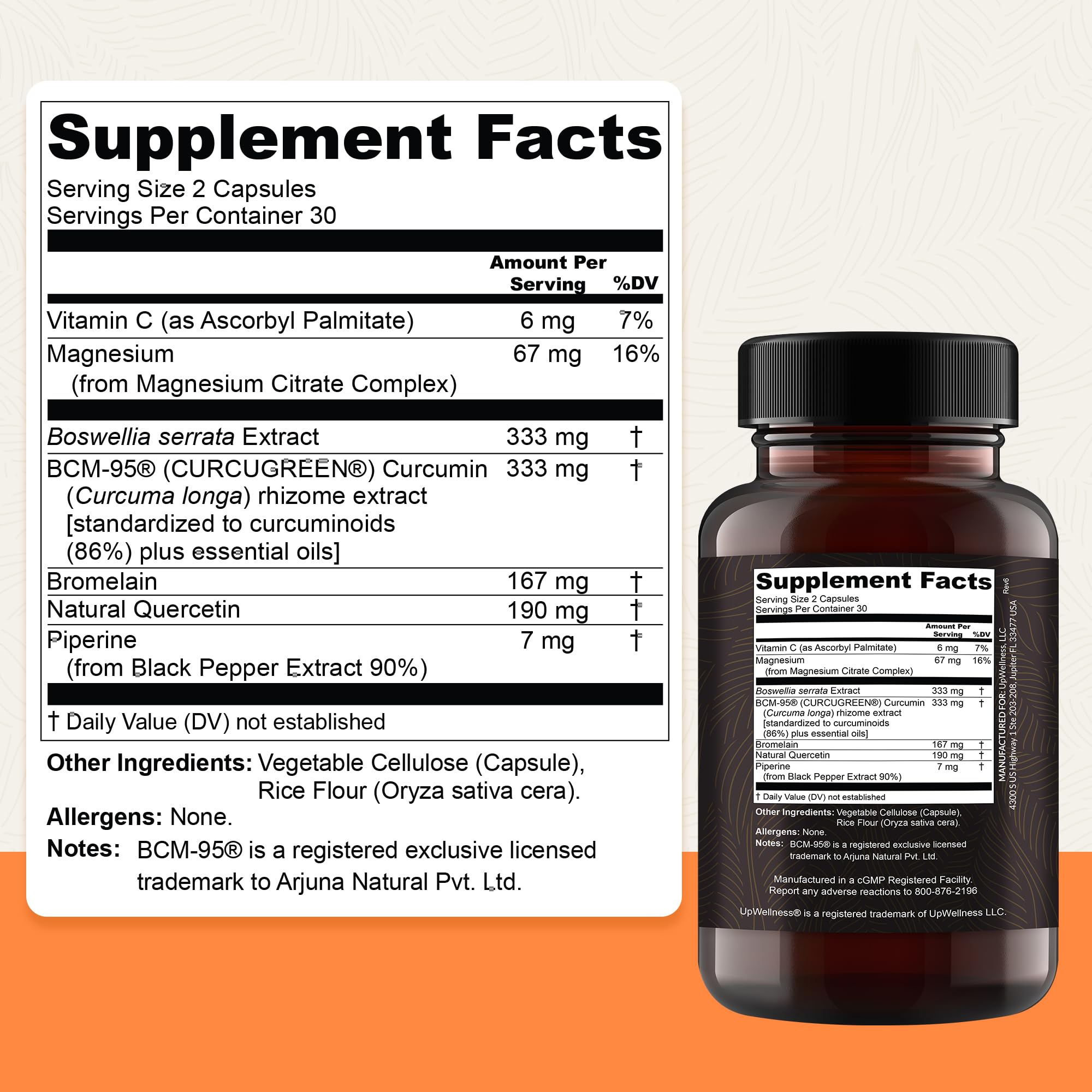 UpWellness Golden Revive + Joint Support Supplement Featuring Turmeric with Black Pepper, Quercetin, and Magnesium- Turmeric Boswellia Supplement - 6 Active Ingredients - 60 Capsules, 5 Pack UpWellness buy supplements canada