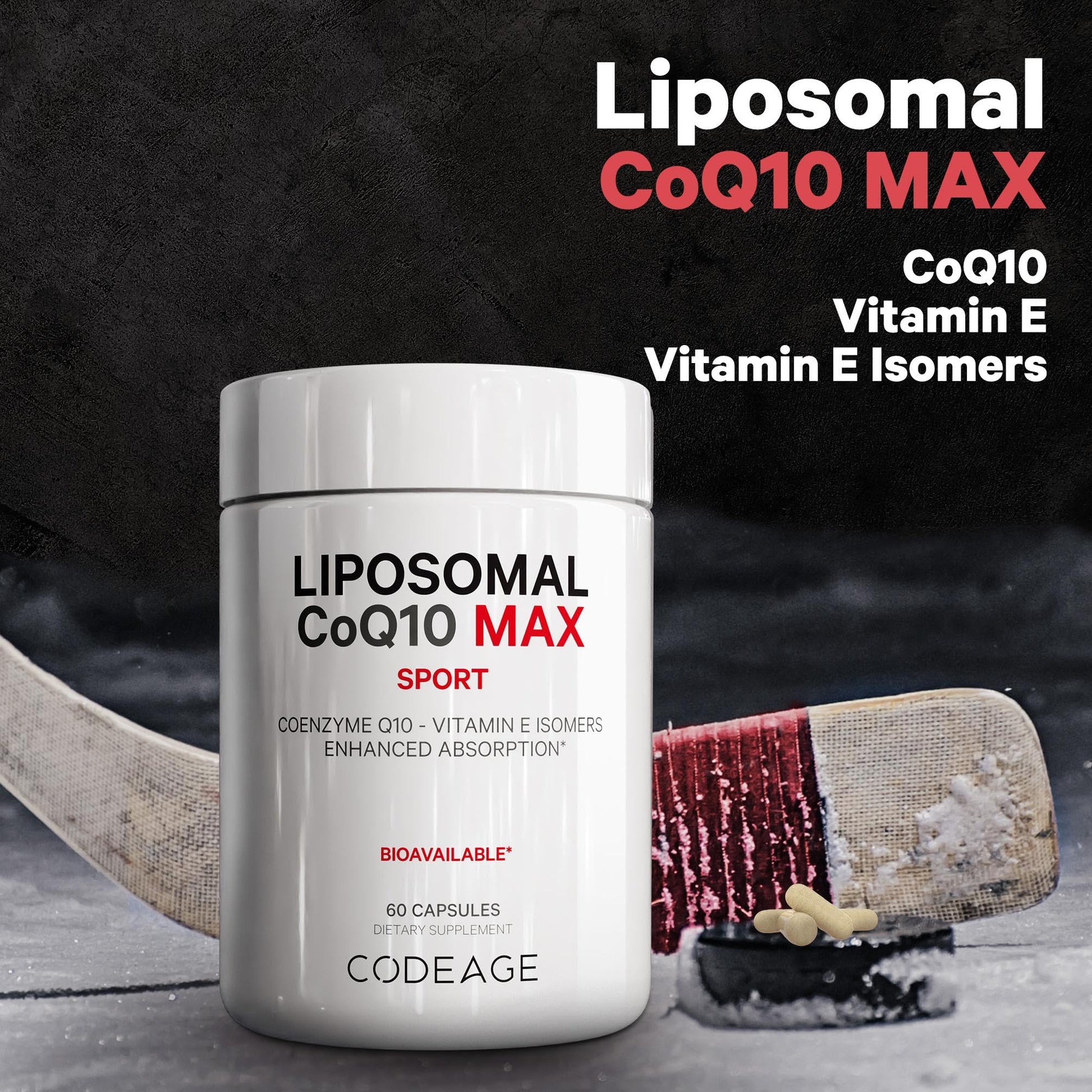 Codeage Liposomal CoQ10 Max Supplement - 250 mg Coenzyme Q10 with Vitamin E Isomers Tocopherols - 2-Month Supply - 1 Capsule Per Serving - Liposomal Delivery - Non-GMO, Gluten-Free - 60 Capsules Codeage buy supplements canada