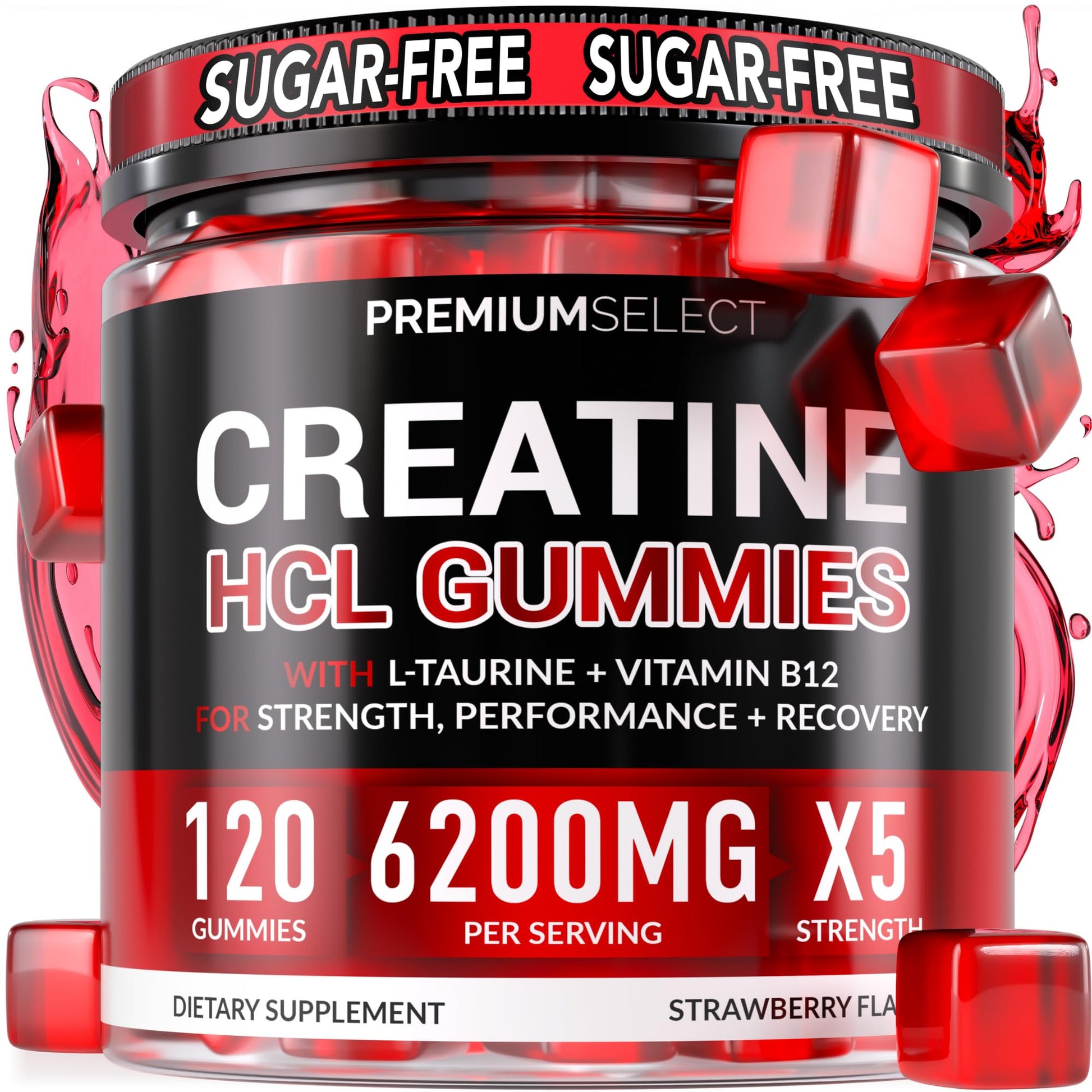 Creatine HCL for Adults 120 Gummies 6200mg - HCL Creatine Advanced Complex with L-Taurine + Vitamin B12 for Men & Women Muscle Strength & Builder, Energy Boost, Premium Select Nutrition buy supplements canada