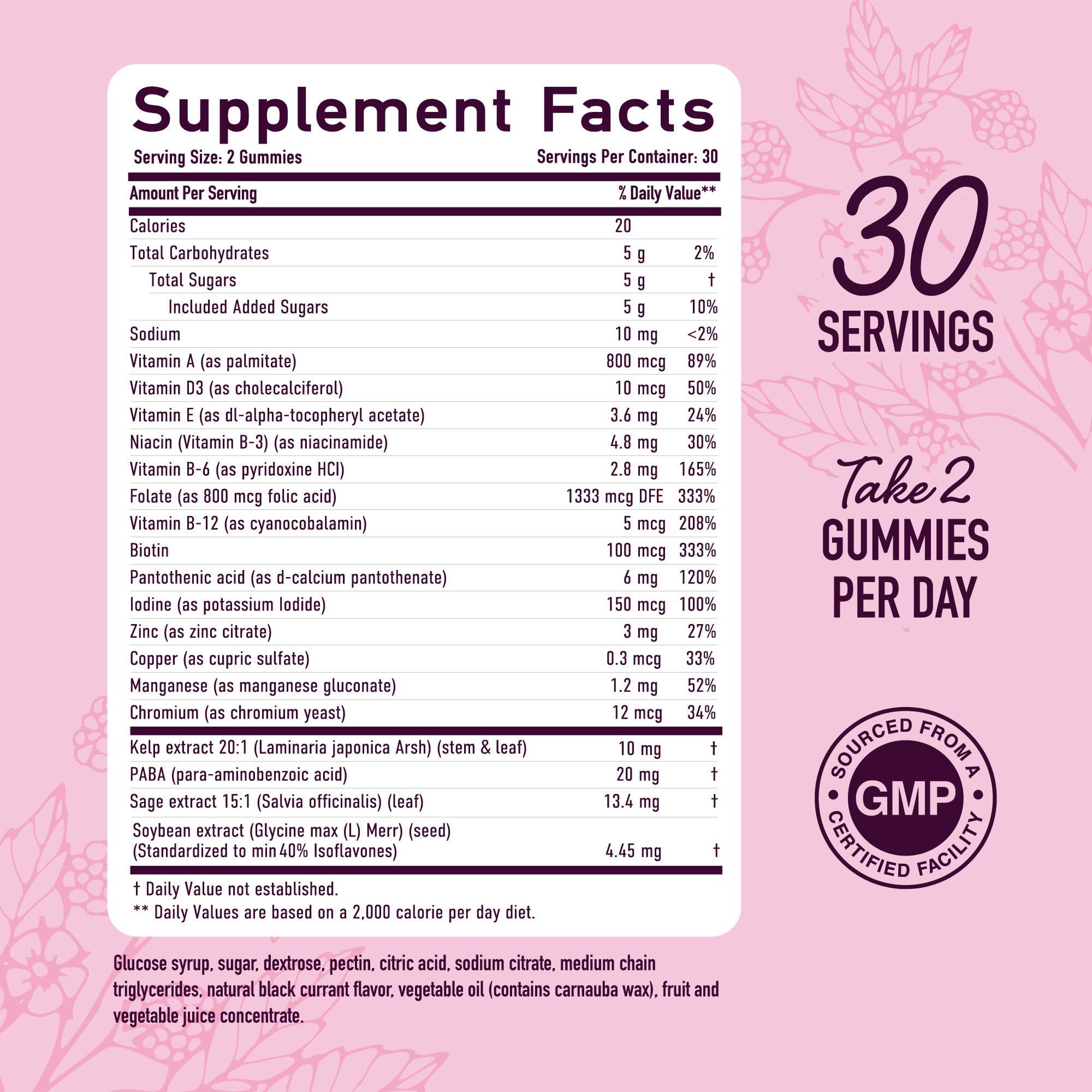 Menopause Support Gummies | Hormone Balance Relief for Hot Flashes, Night Sweats, Mood Swings, & Bloating | with Phytoestrogen Soy, Vitamin D3, PABA, Biotin | Vegetarian, Gluten-Free | 60 Count SMNutrition buy supplements canada