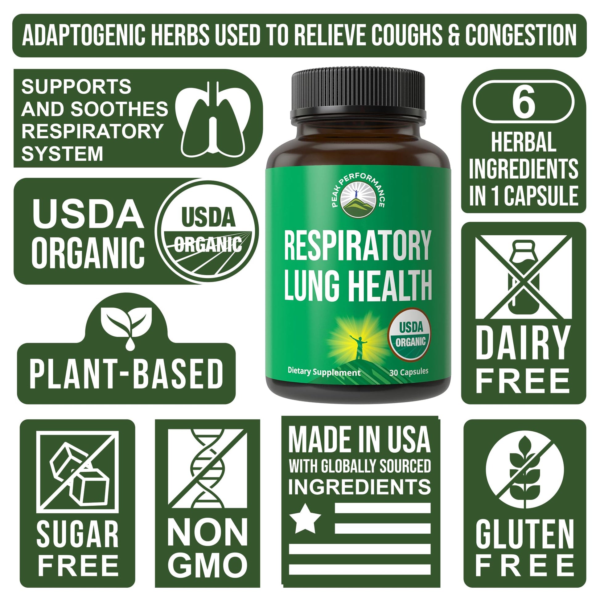 USDA Organic Lung Detox for Smokers and Non Smokers with 6 Top Ingredients. Mullein Leaf, Marshmallow Root, Calendula. Lungs Cleanse for Better Respiratory Health. Lung Support Capsules Supplement Peak Performance buy supplements canada