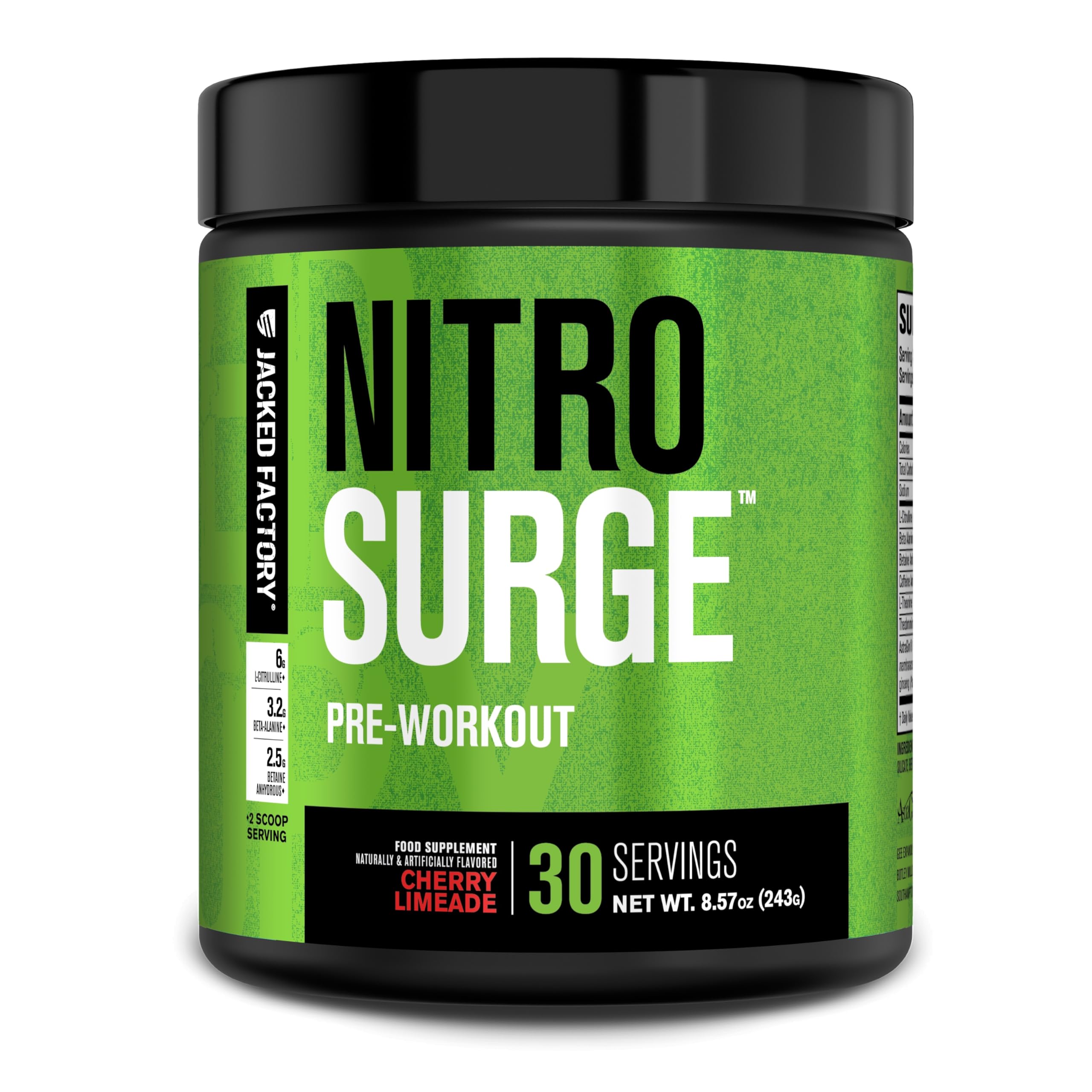 Jacked Factory NITROSURGE Pre Workout Supplement - Endless Energy, Instant Strength Gains, Clear Focus, Intense Pumps - NO Booster & Preworkout Powder with Beta Alanine Jacked Factory buy supplements canada